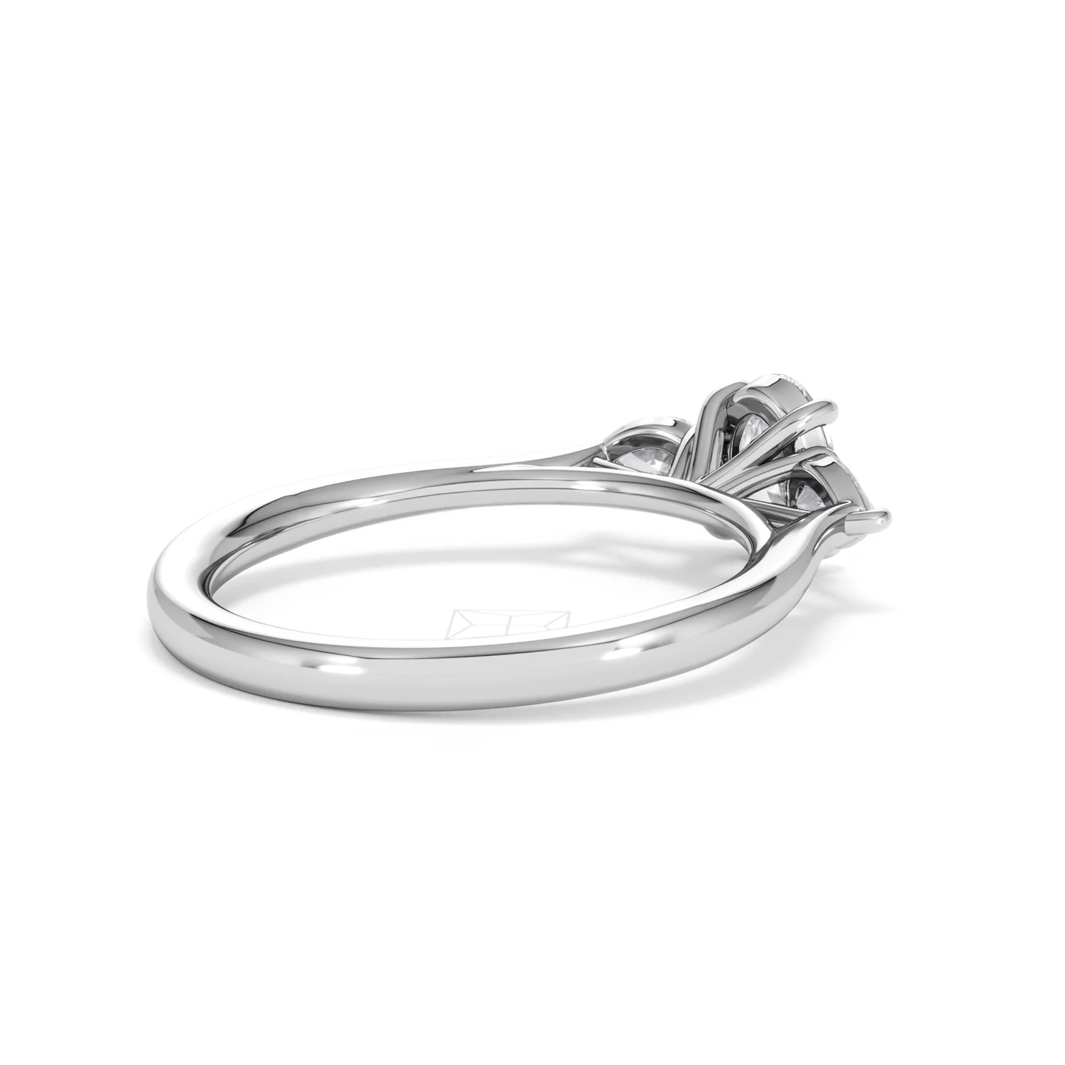 Evoke 3 Stone Oval Cut Lab Diamond Ring 0.50ct in 9K White Gold - Image 36