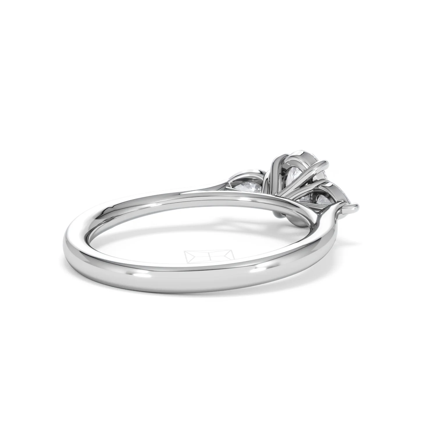 Evoke 3 Stone Oval Cut Lab Diamond Ring 0.50ct in 9K White Gold - Image 38