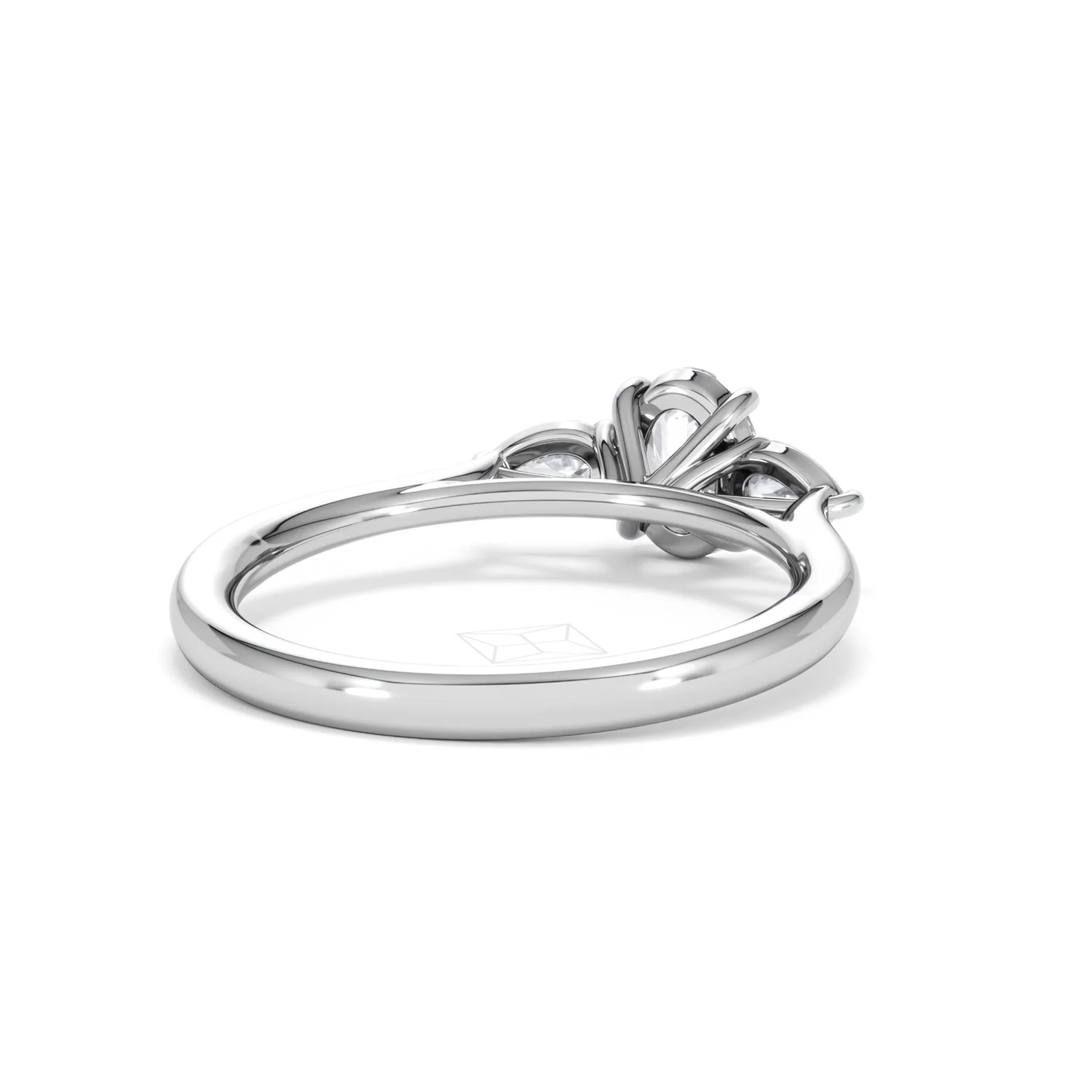 Evoke 3 Stone Oval Cut Lab Diamond Ring 0.50ct in 9K White Gold - Image 41