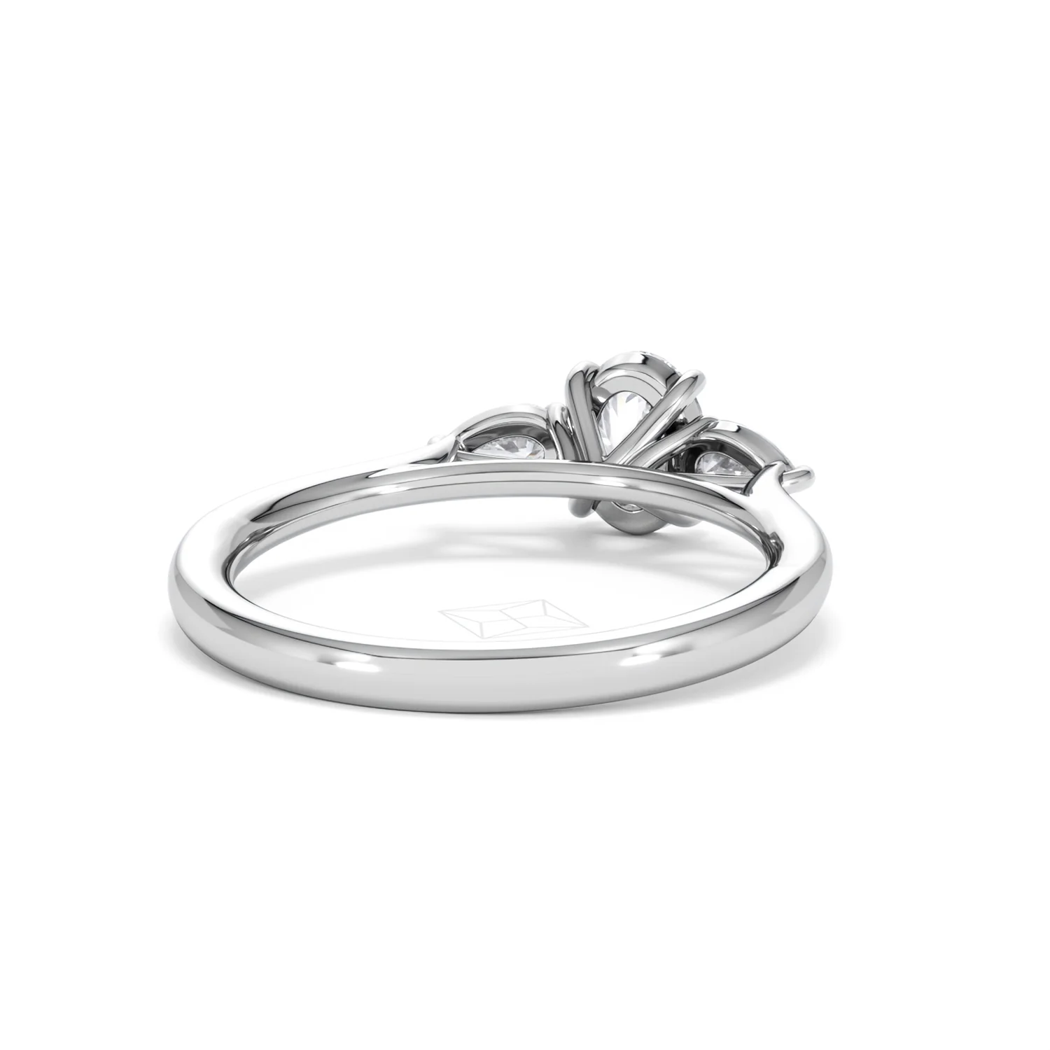 Evoke 3 Stone Oval Cut Lab Diamond Ring 0.50ct in 9K White Gold - Image 42