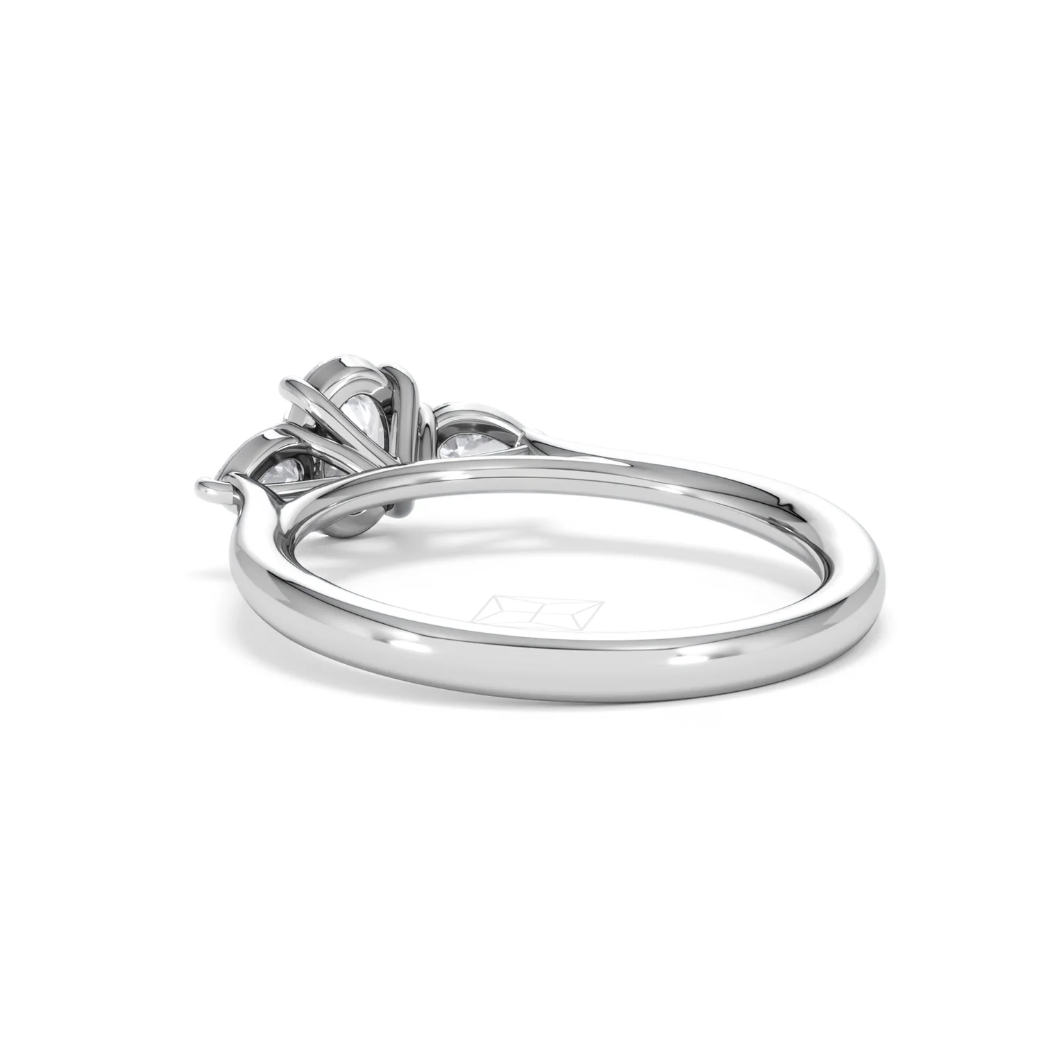 Evoke 3 Stone Oval Cut Lab Diamond Ring 0.50ct in 9K White Gold - Image 54