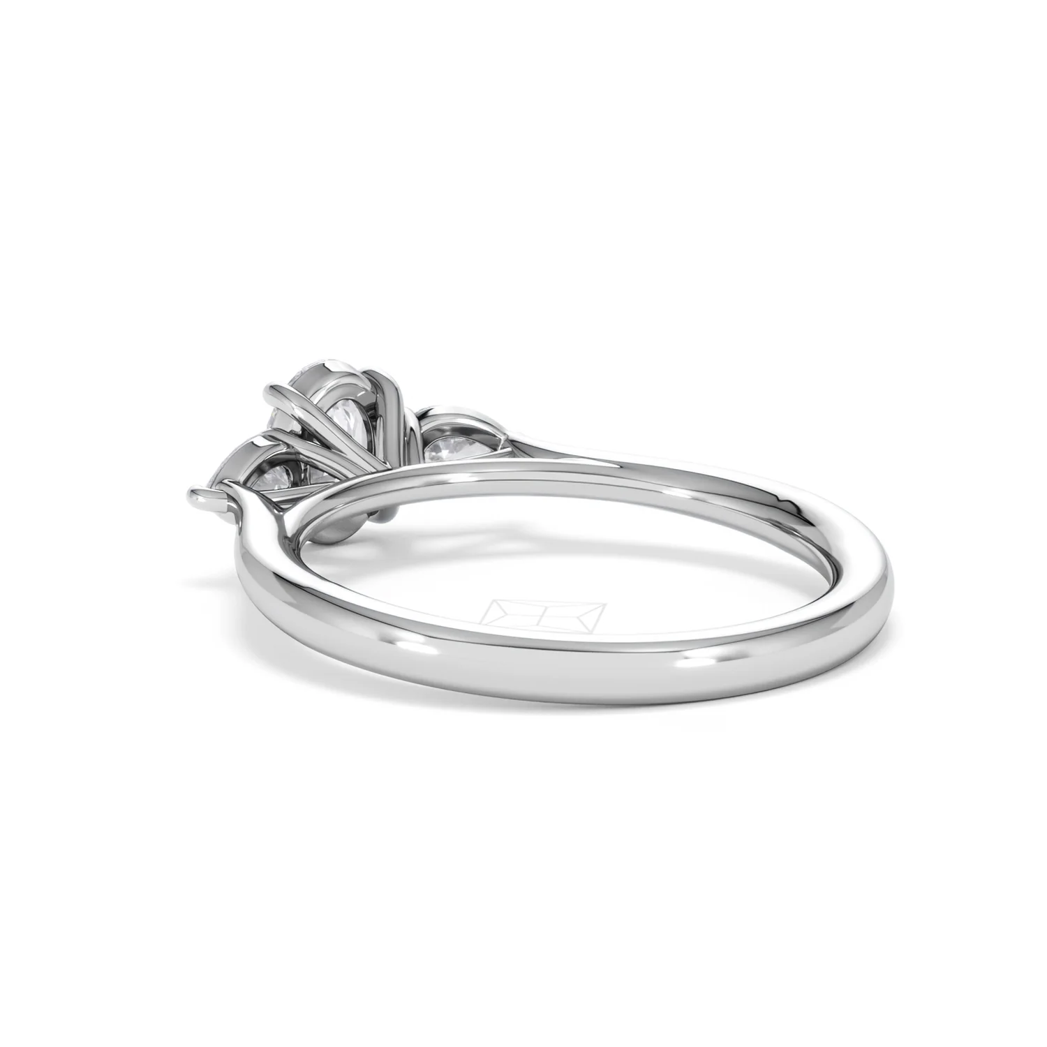 Evoke 3 Stone Oval Cut Lab Diamond Ring 0.50ct in 9K White Gold - Image 55