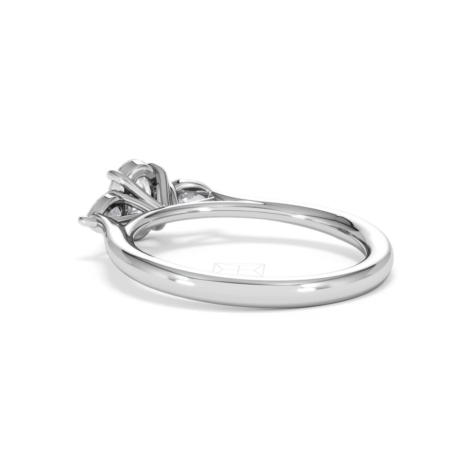 Evoke 3 Stone Oval Cut Lab Diamond Ring 0.50ct in 9K White Gold - Image 56