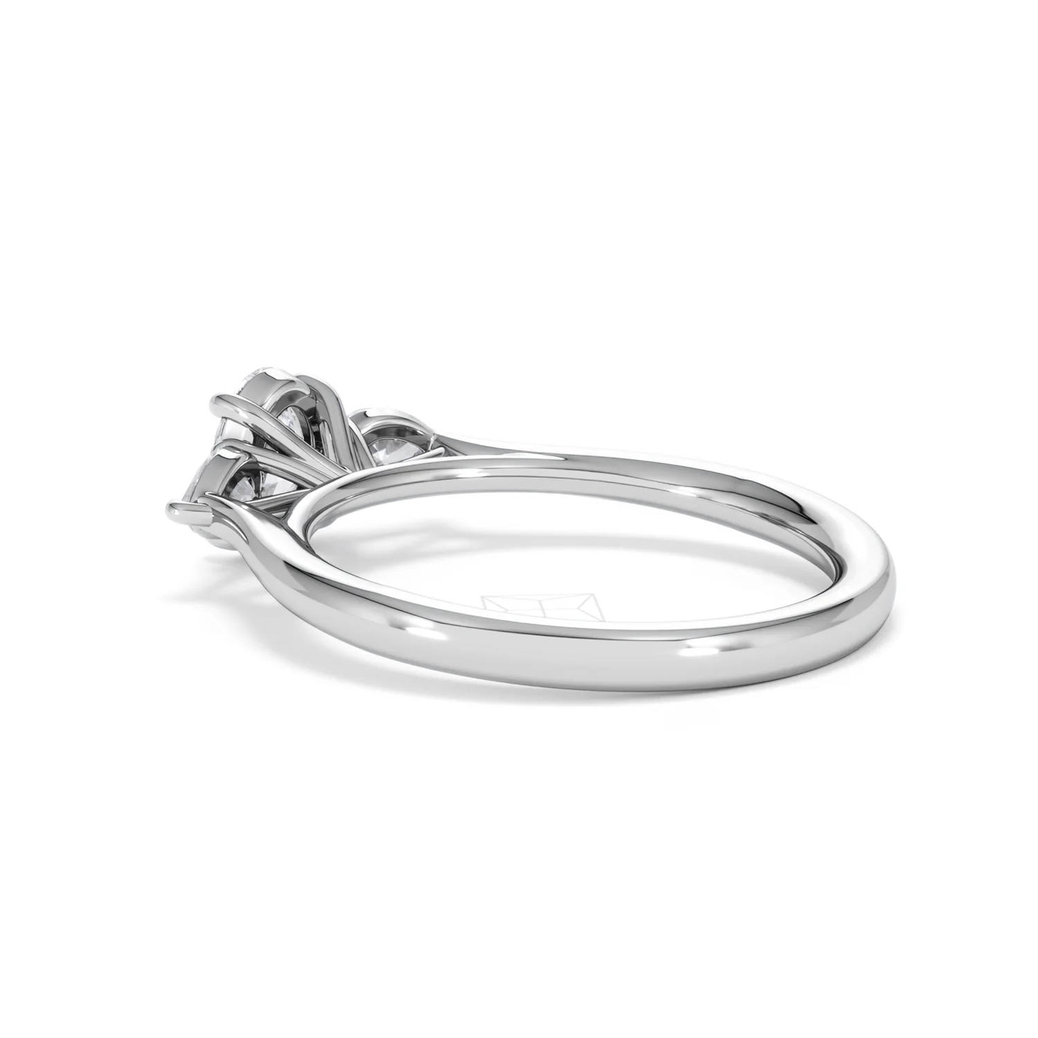 Evoke 3 Stone Oval Cut Lab Diamond Ring 0.50ct in 9K White Gold - Image 58