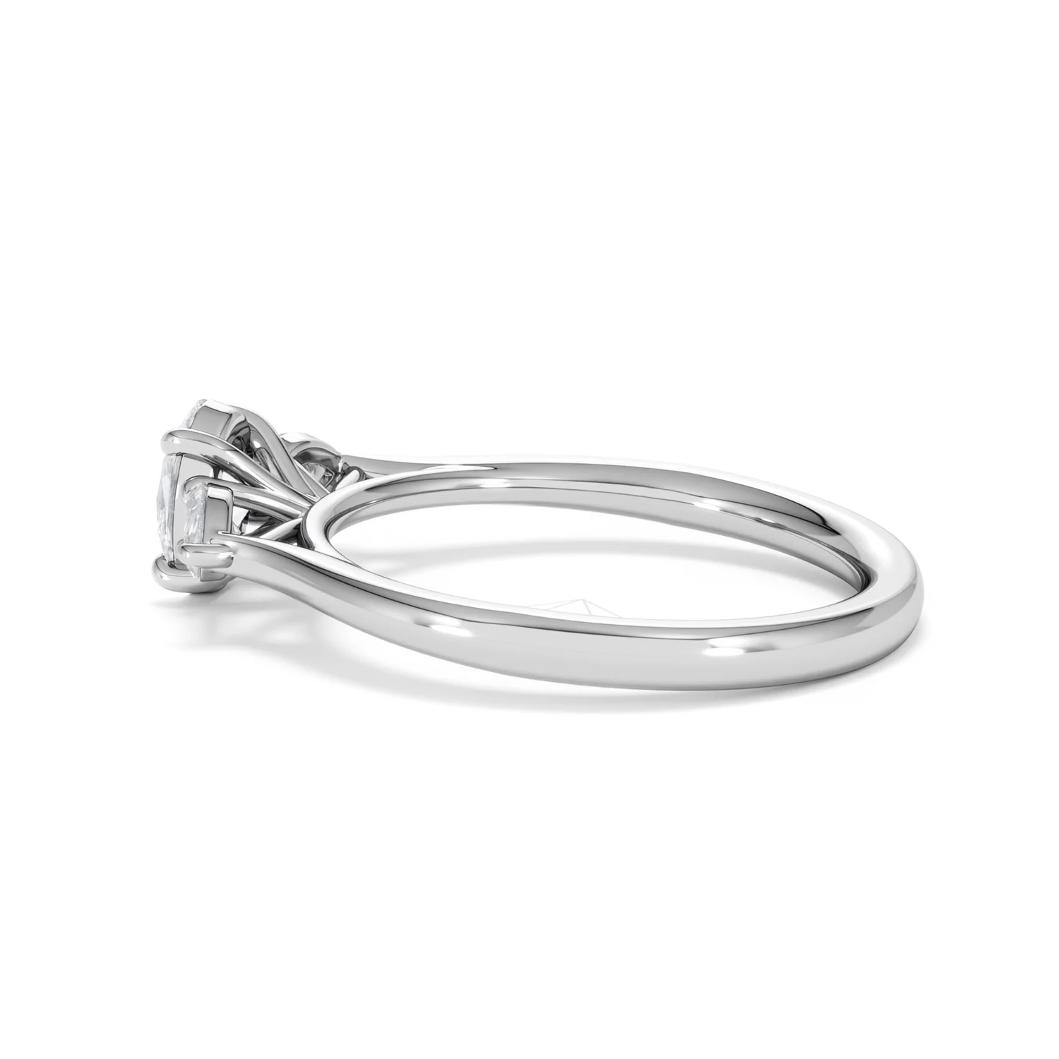 Evoke 3 Stone Oval Cut Lab Diamond Ring 0.50ct in 9K White Gold - Image 63