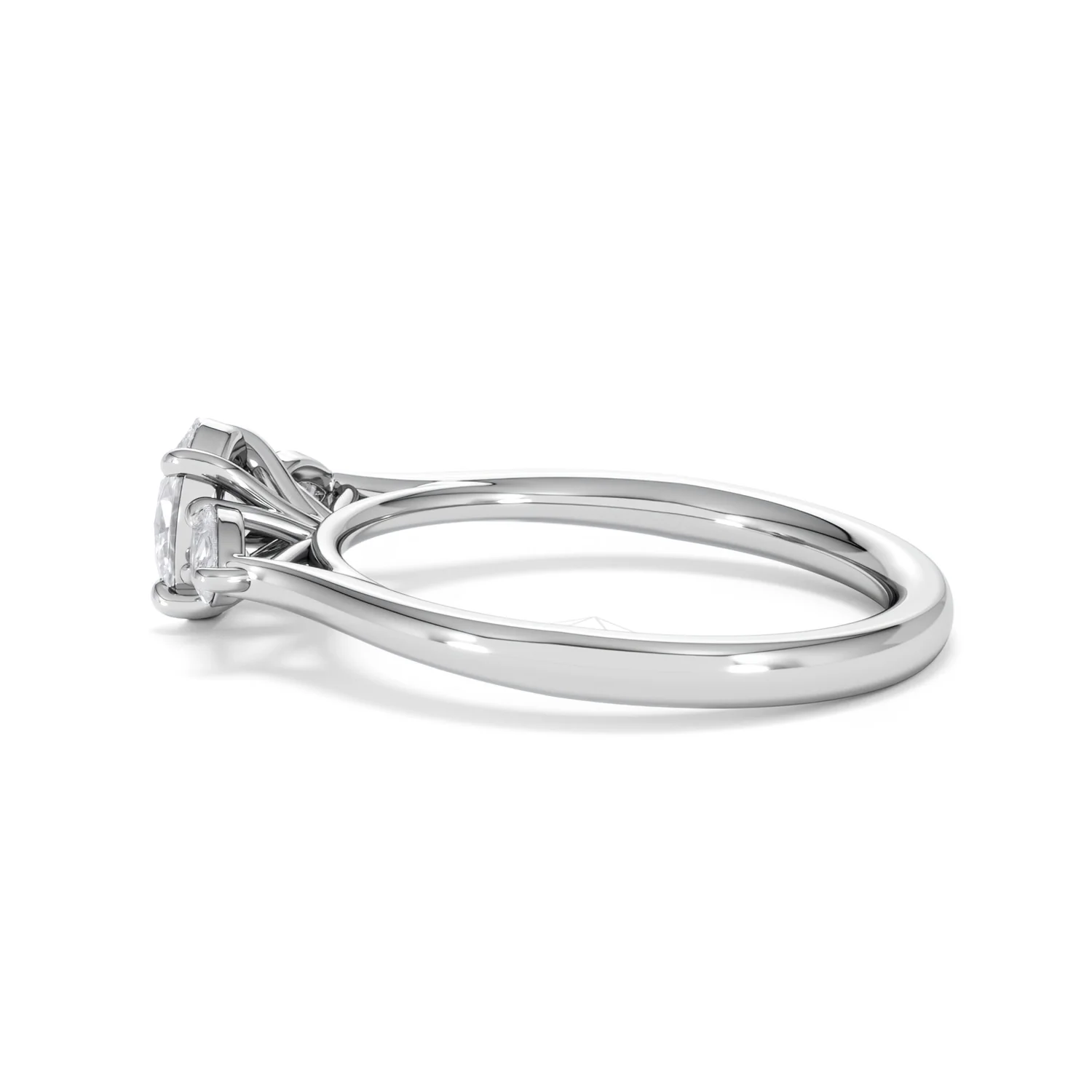 Evoke 3 Stone Oval Cut Lab Diamond Ring 0.50ct in 9K White Gold - Image 64