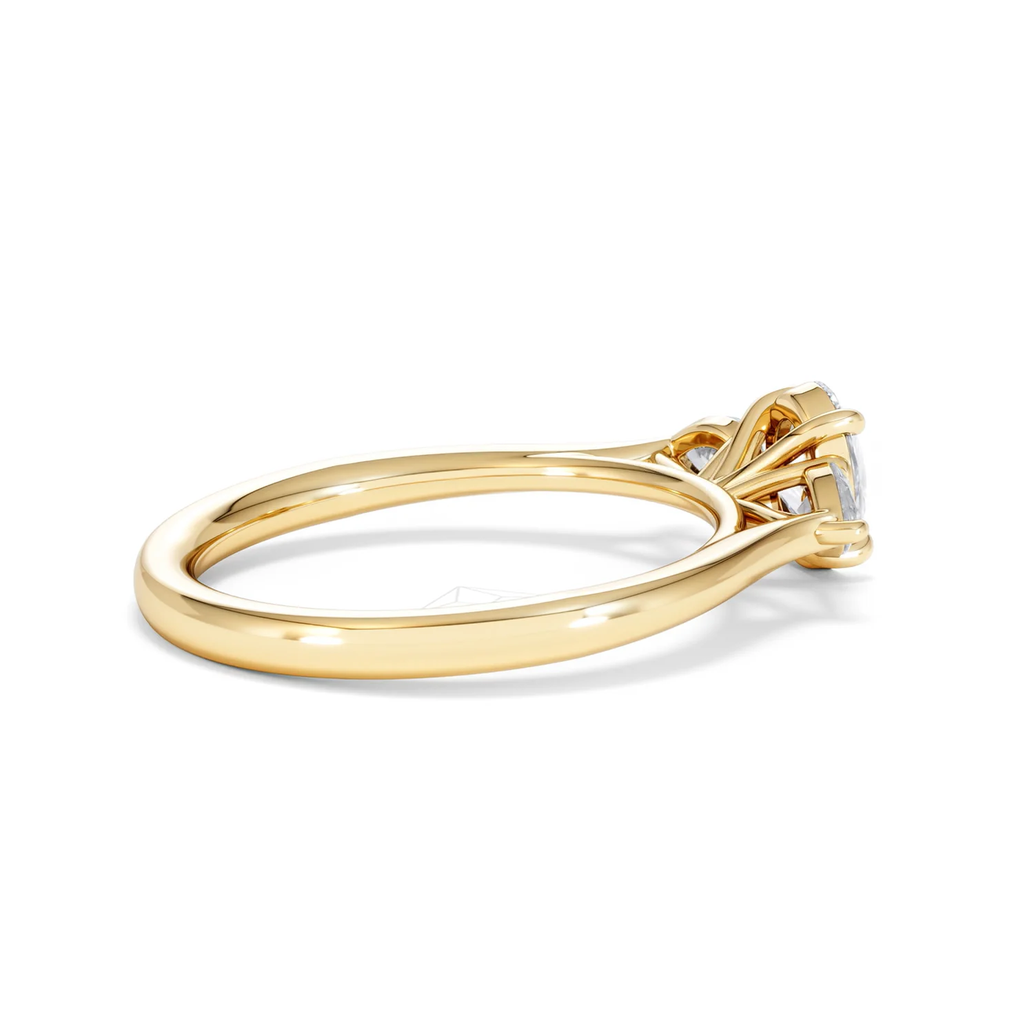 Evoke 3 Stone Oval Cut Lab Diamond Ring 0.50ct in 9K Yellow Gold - Image 33