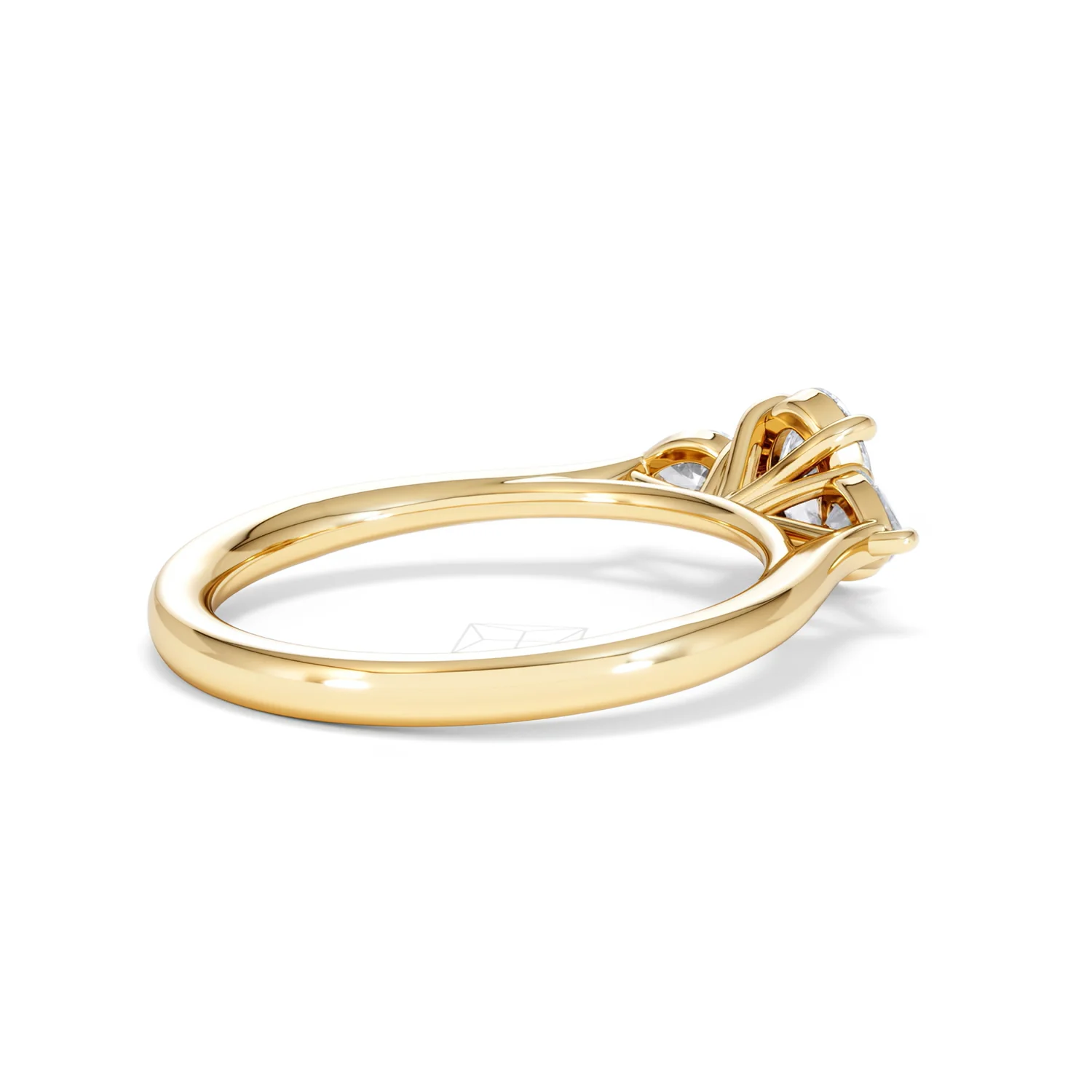 Evoke 3 Stone Oval Cut Lab Diamond Ring 0.50ct in 9K Yellow Gold - Image 36