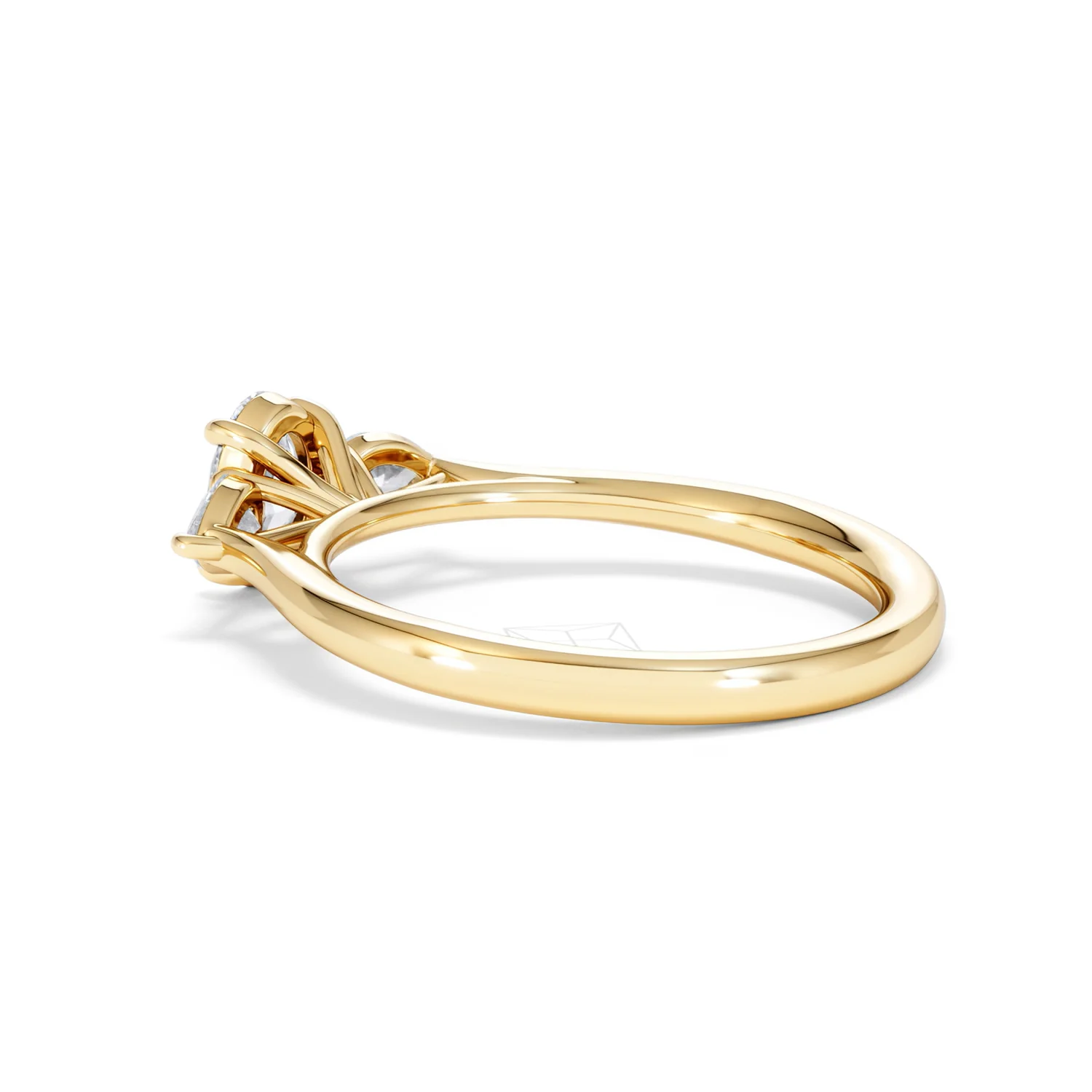Evoke 3 Stone Oval Cut Lab Diamond Ring 0.50ct in 9K Yellow Gold - Image 60