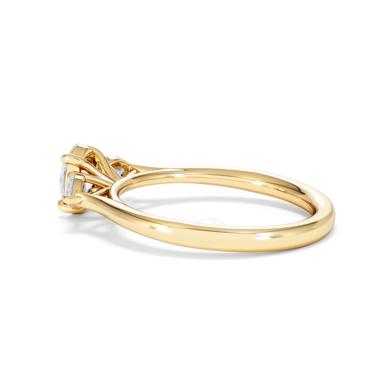 Evoke 3 Stone Oval Cut Lab Diamond Ring 0.50ct in 9K Yellow Gold - Image 63