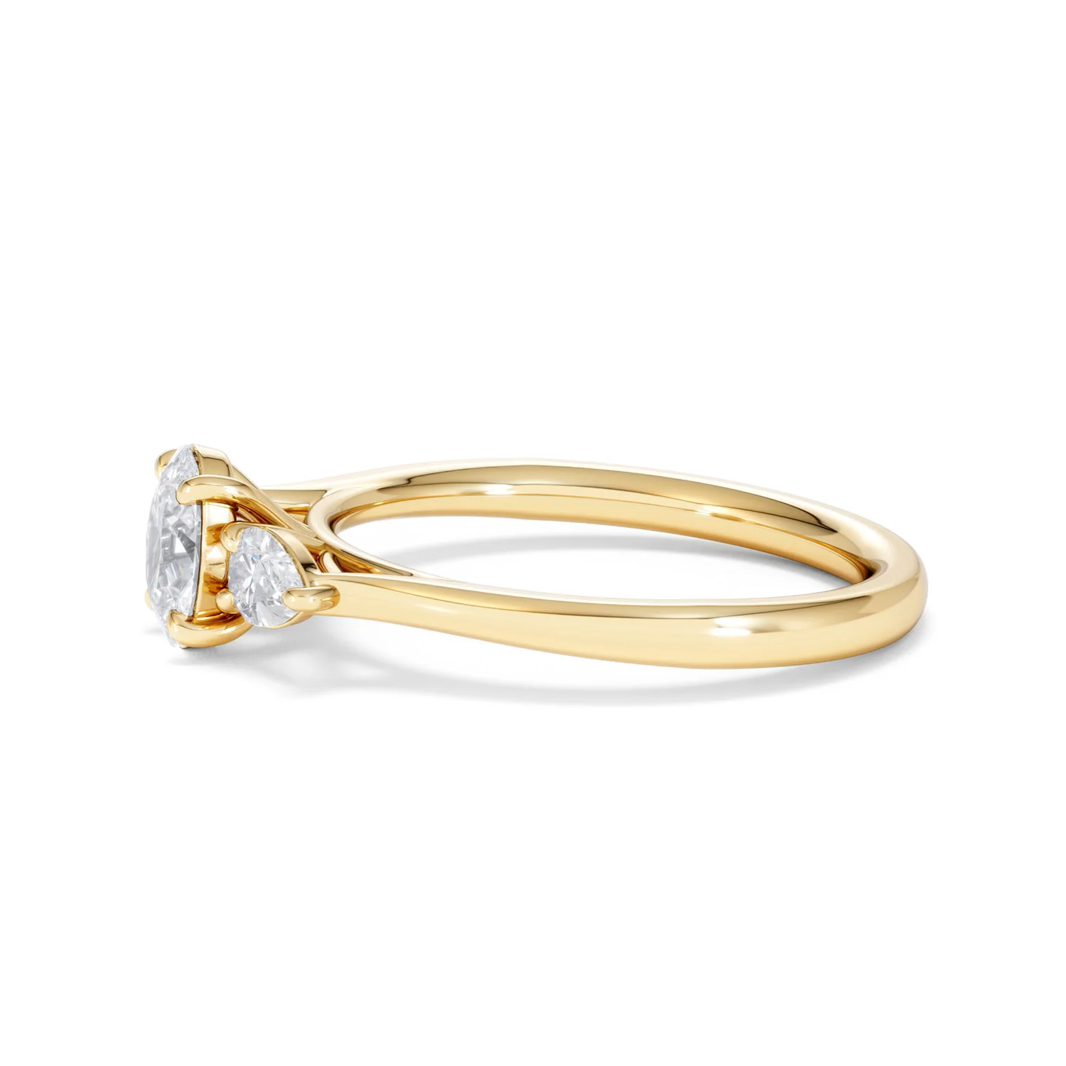 Evoke 3 Stone Oval Cut Lab Diamond Ring 0.50ct in 9K Yellow Gold - Image 71