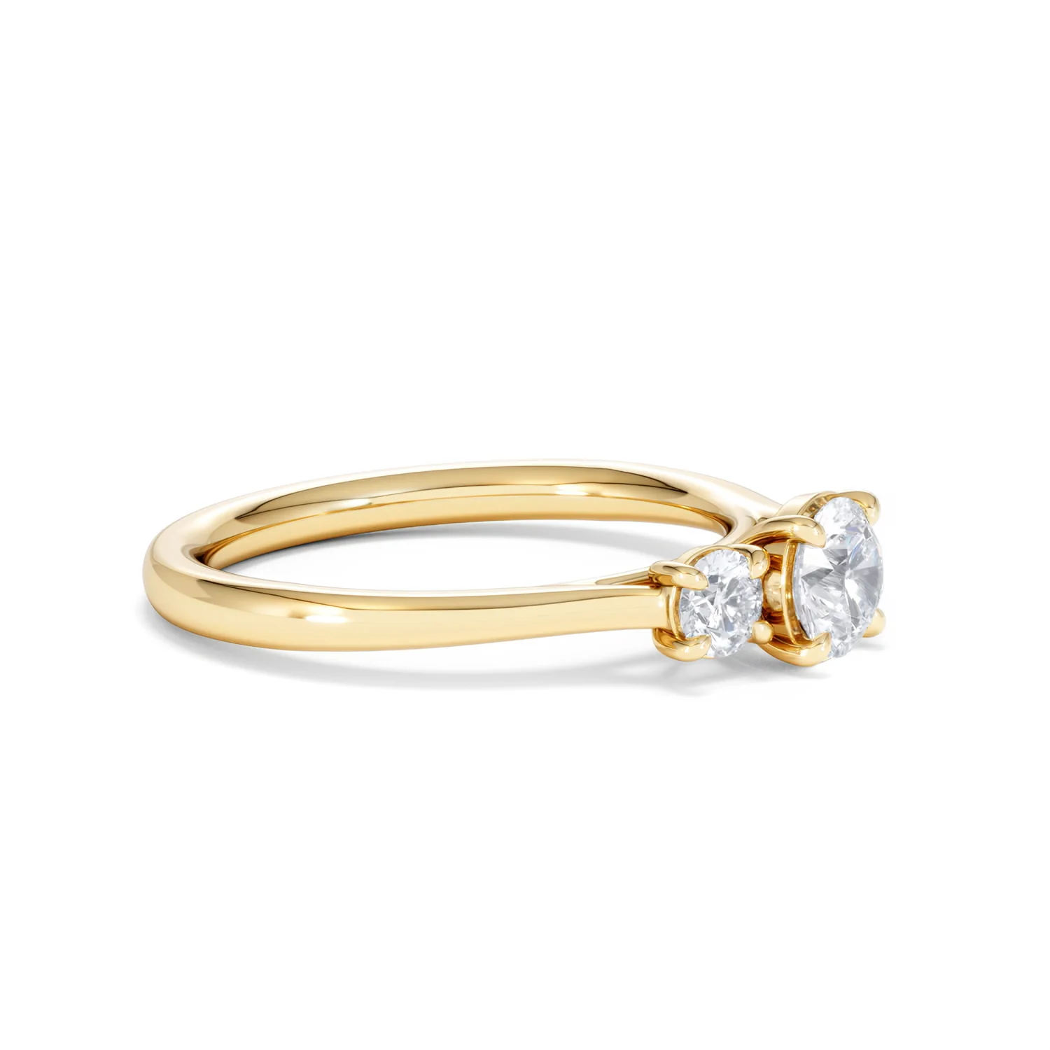 Evoke 3 Stone Round Cut Lab Diamond Ring 0.50ct in 18K Gold Vermeil - Image 21