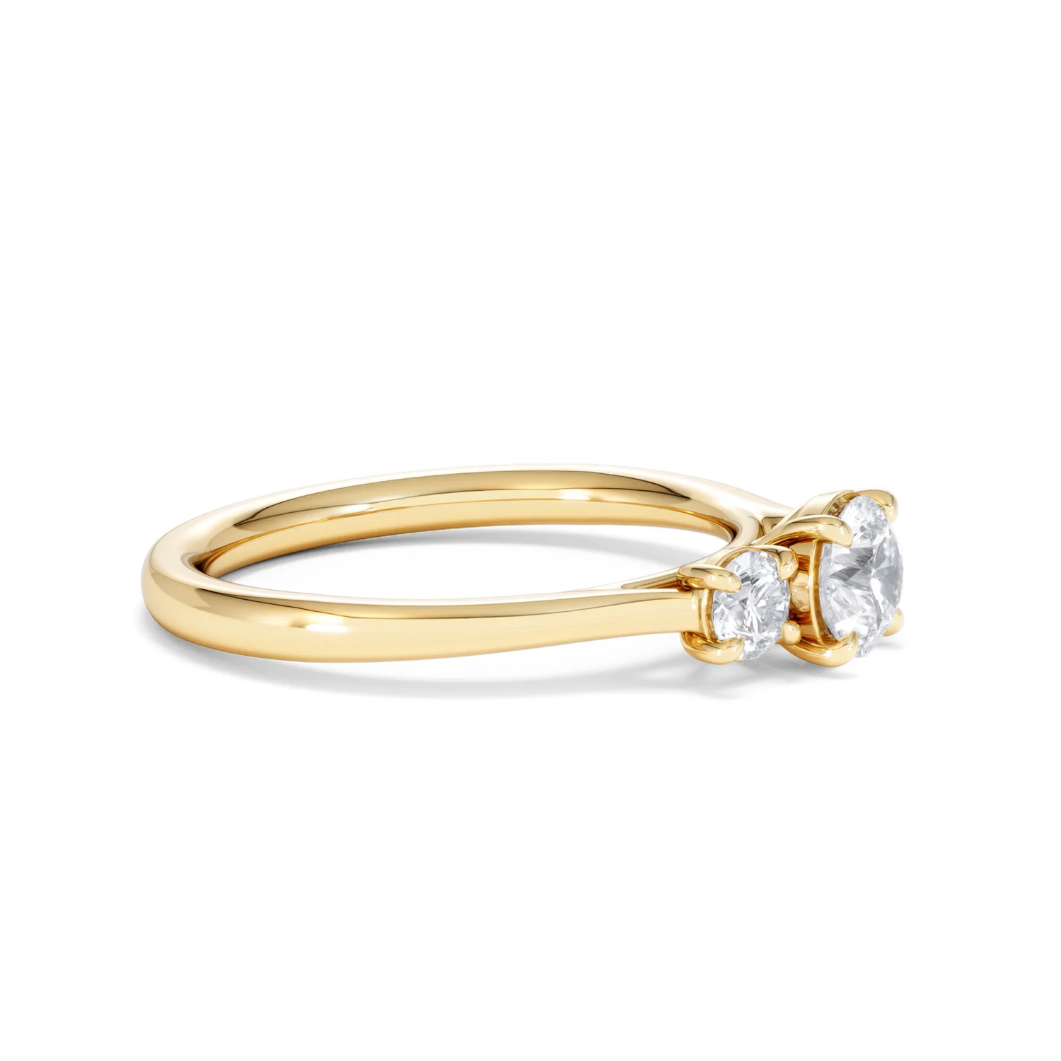Evoke 3 Stone Round Cut Lab Diamond Ring 0.50ct in 18K Gold Vermeil - Image 22
