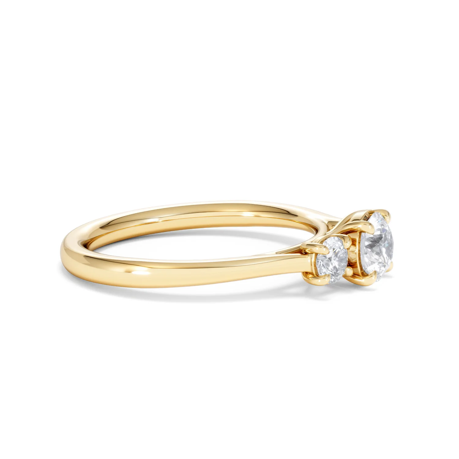 Evoke 3 Stone Round Cut Lab Diamond Ring 0.50ct in 18K Gold Vermeil - Image 23