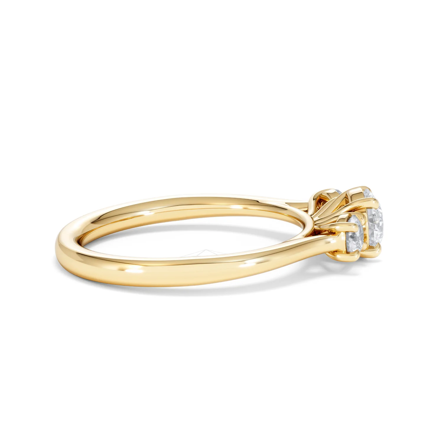 Evoke 3 Stone Round Cut Lab Diamond Ring 0.50ct in 18K Gold Vermeil - Image 29