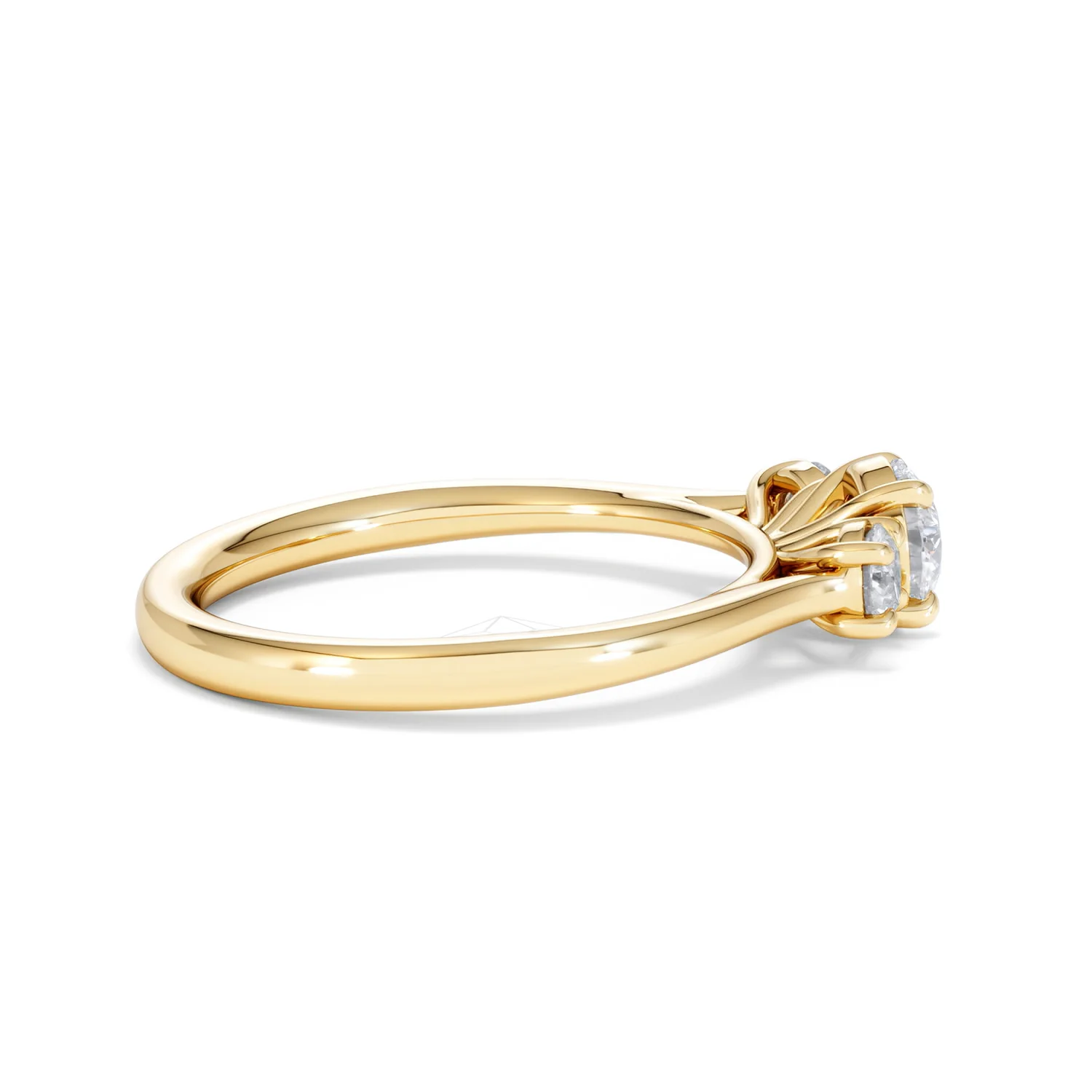 Evoke 3 Stone Round Cut Lab Diamond Ring 0.50ct in 18K Gold Vermeil - Image 30