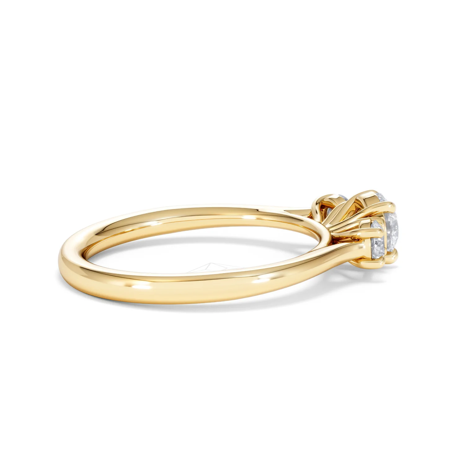 Evoke 3 Stone Round Cut Lab Diamond Ring 0.50ct in 18K Gold Vermeil - Image 31