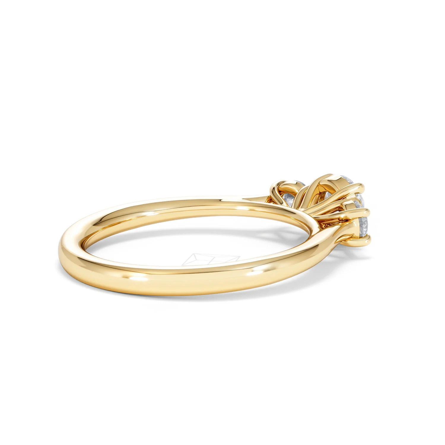 Evoke 3 Stone Round Cut Lab Diamond Ring 0.50ct in 18K Gold Vermeil - Image 35