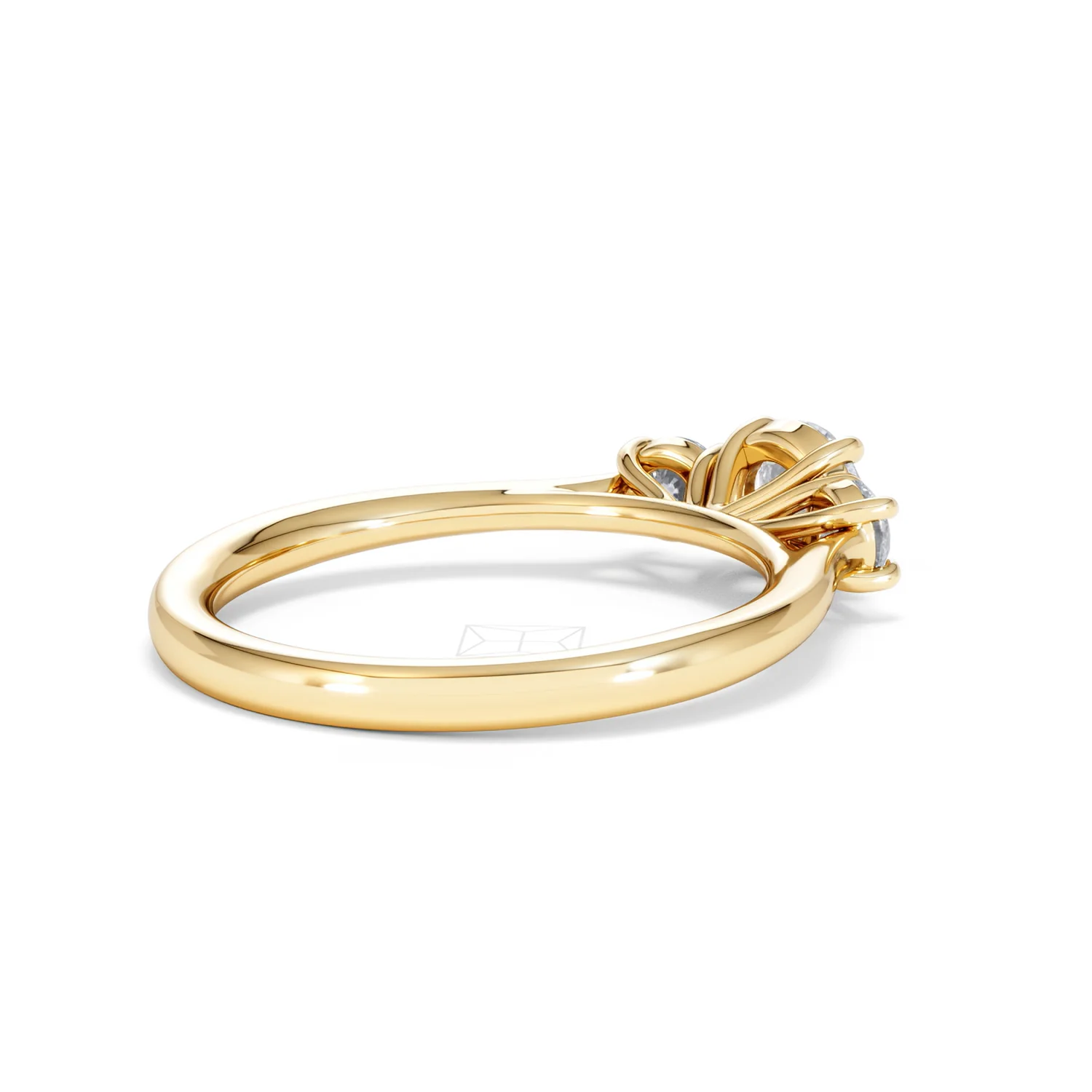 Evoke 3 Stone Round Cut Lab Diamond Ring 0.50ct in 18K Gold Vermeil - Image 37