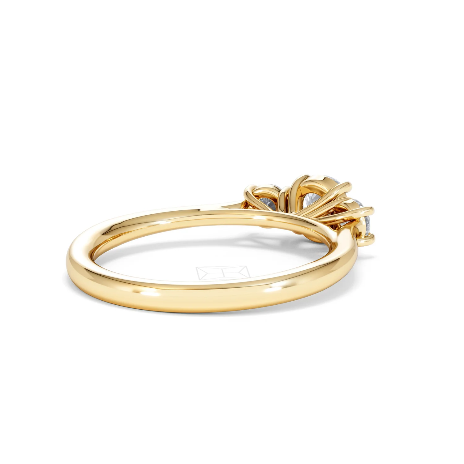 Evoke 3 Stone Round Cut Lab Diamond Ring 0.50ct in 18K Gold Vermeil - Image 39