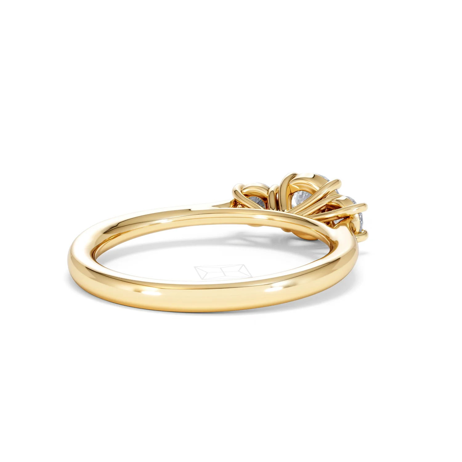 Evoke 3 Stone Round Cut Lab Diamond Ring 0.50ct in 18K Gold Vermeil - Image 40