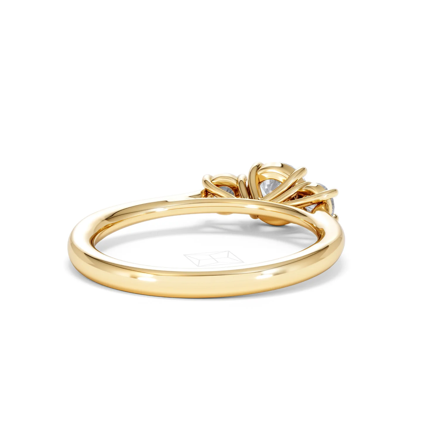 Evoke 3 Stone Round Cut Lab Diamond Ring 0.50ct in 18K Gold Vermeil - Image 42