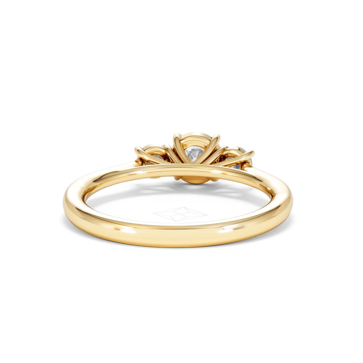Evoke 3 Stone Round Cut Lab Diamond Ring 0.50ct in 18K Gold Vermeil - Image 46
