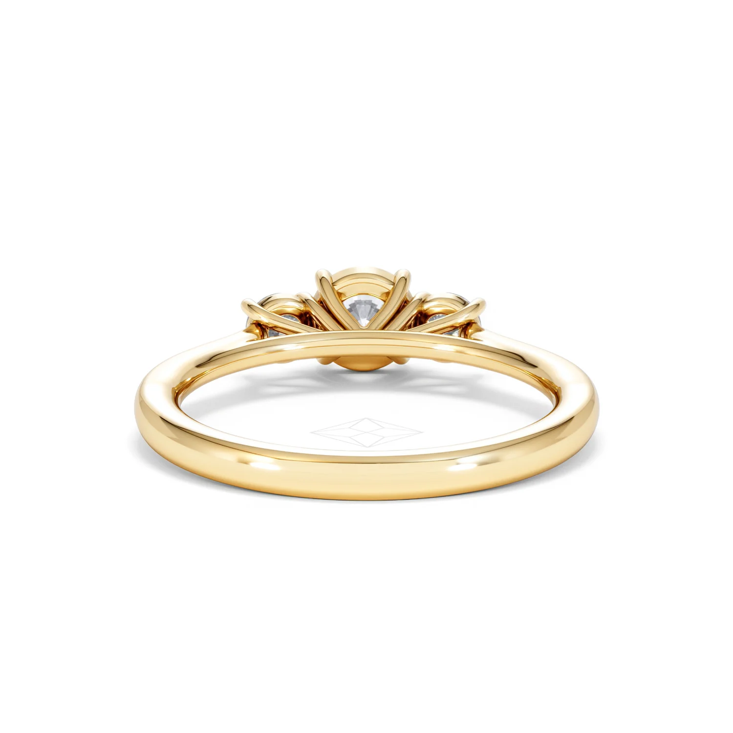 Evoke 3 Stone Round Cut Lab Diamond Ring 0.50ct in 18K Gold Vermeil - Image 48