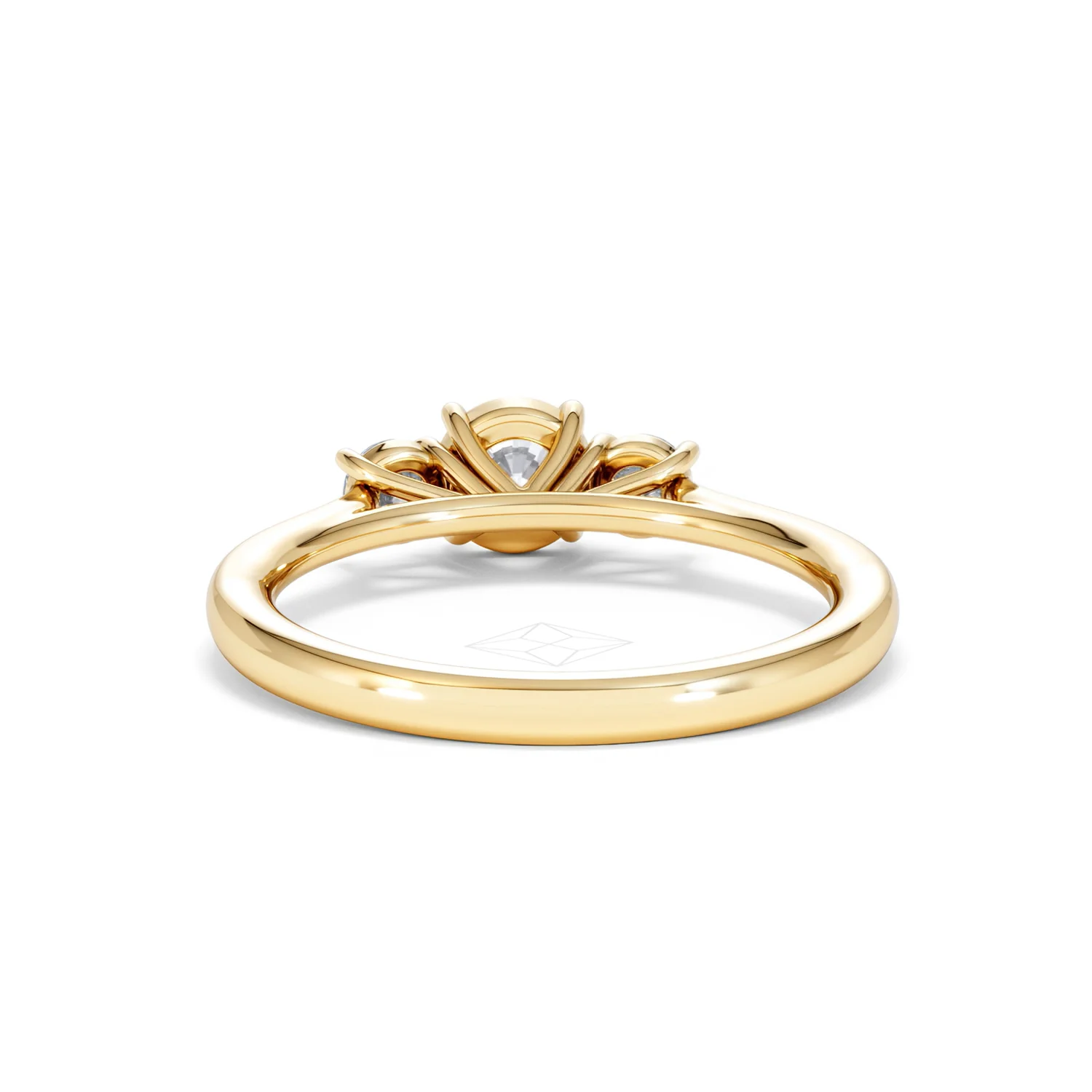 Evoke 3 Stone Round Cut Lab Diamond Ring 0.50ct in 18K Gold Vermeil - Image 49