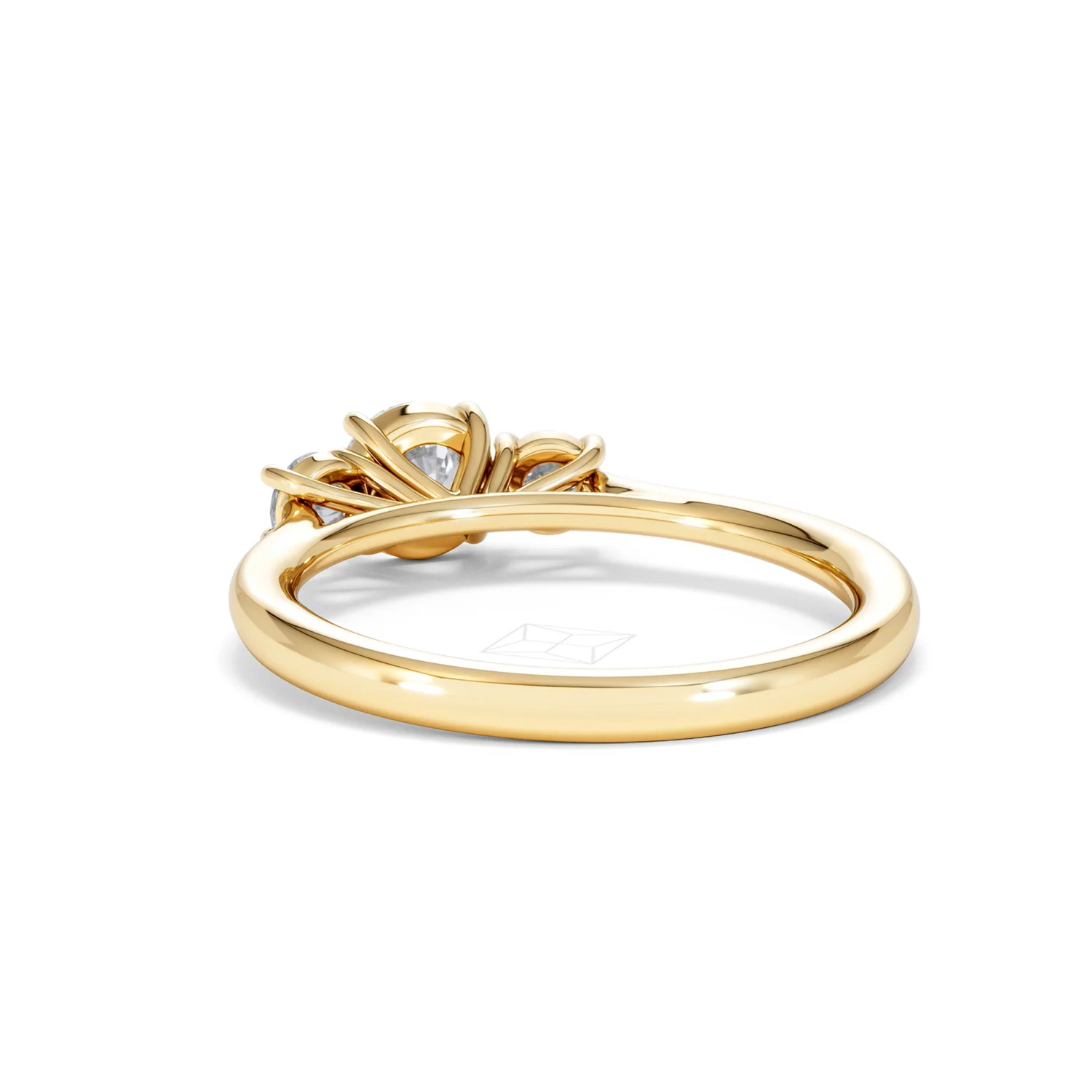 Evoke 3 Stone Round Cut Lab Diamond Ring 0.50ct in 18K Gold Vermeil - Image 53