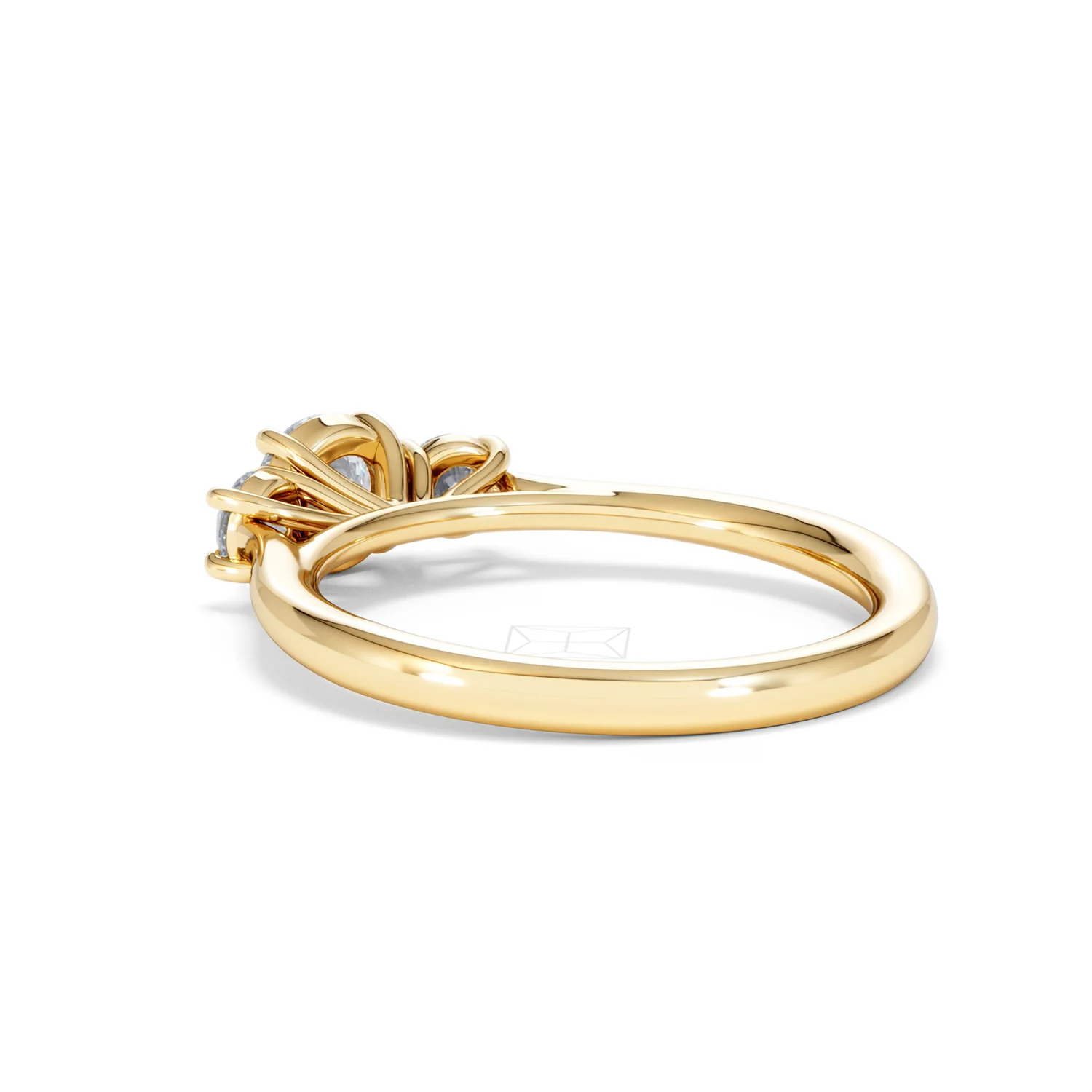 Evoke 3 Stone Round Cut Lab Diamond Ring 0.50ct in 18K Gold Vermeil - Image 57