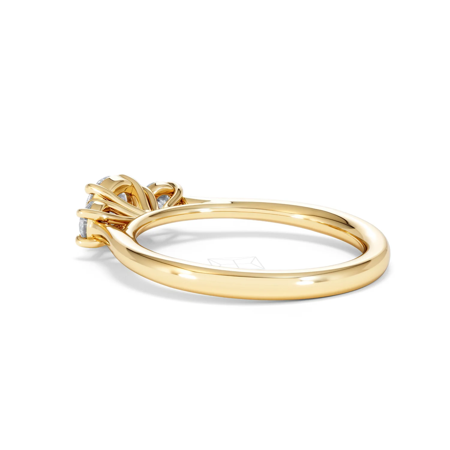Evoke 3 Stone Round Cut Lab Diamond Ring 0.50ct in 18K Gold Vermeil - Image 60