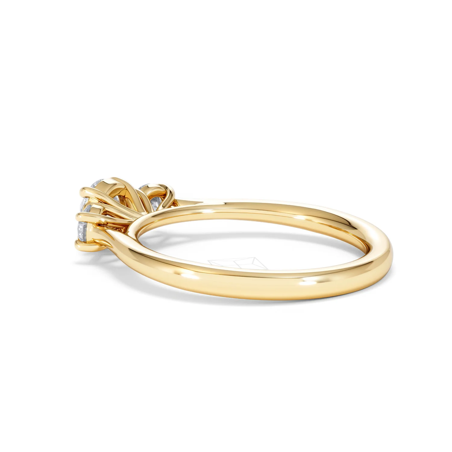 Evoke 3 Stone Round Cut Lab Diamond Ring 0.50ct in 18K Gold Vermeil - Image 61