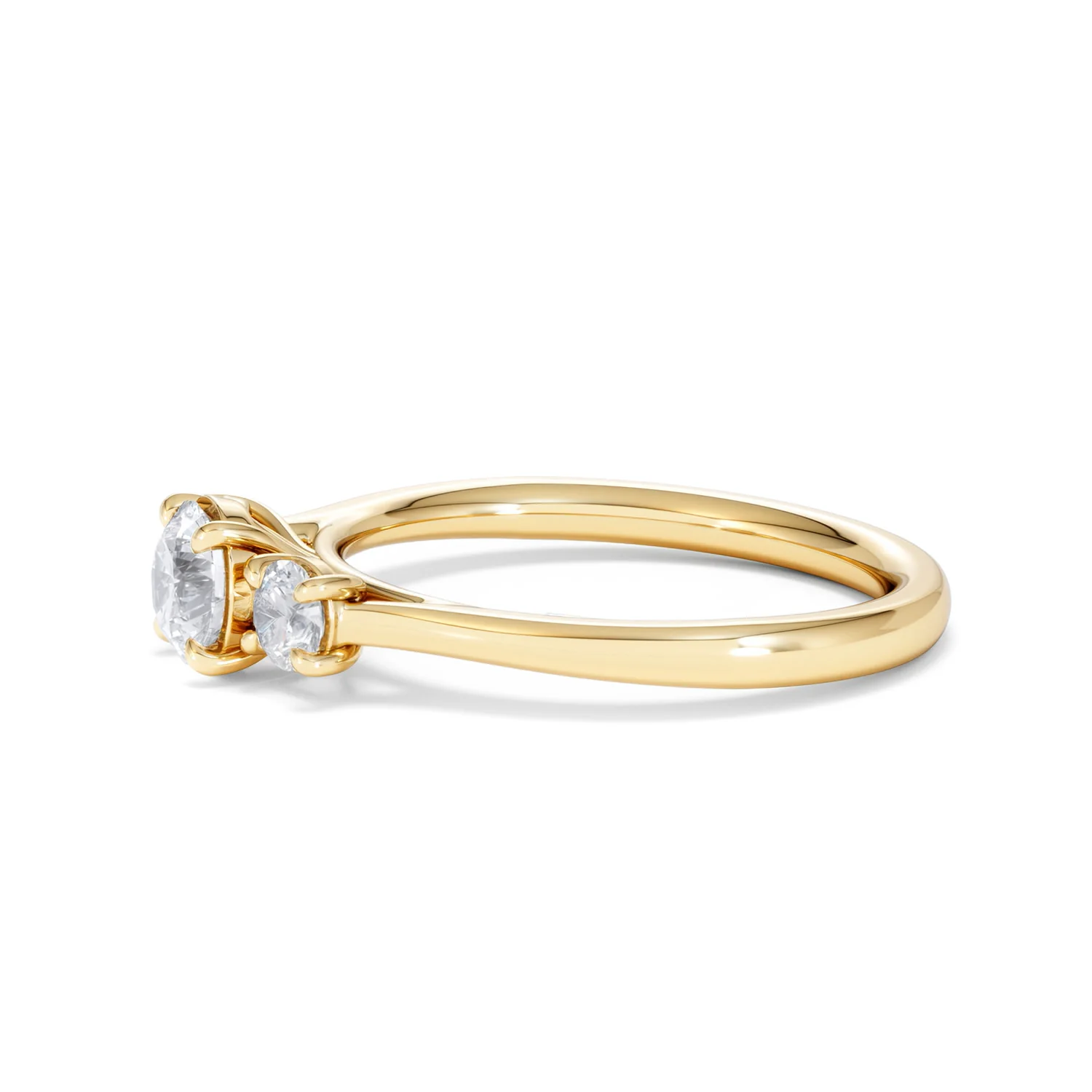 Evoke 3 Stone Round Cut Lab Diamond Ring 0.50ct in 18K Gold Vermeil - Image 72