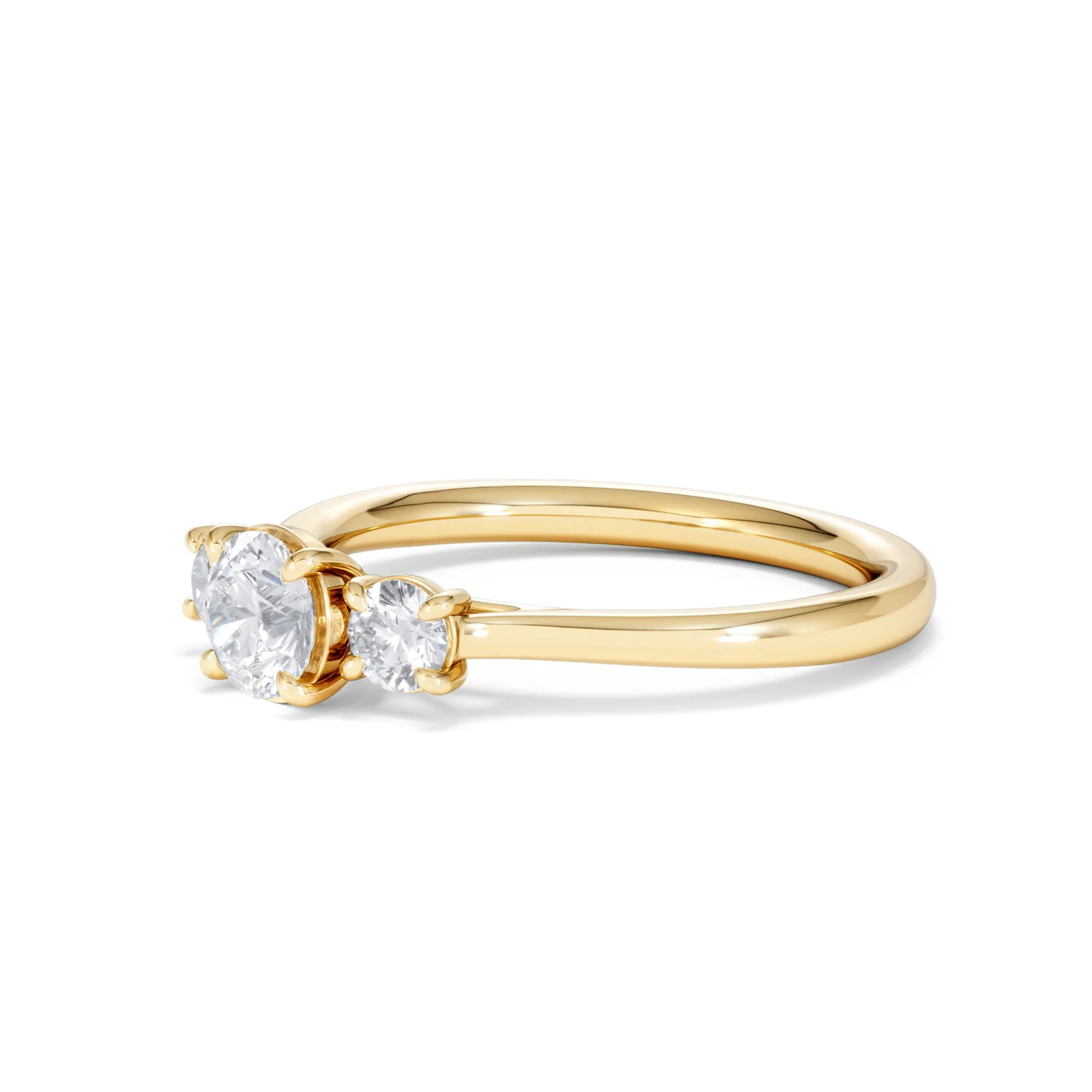 Evoke 3 Stone Round Cut Lab Diamond Ring 0.50ct in 18K Gold Vermeil - Image 77