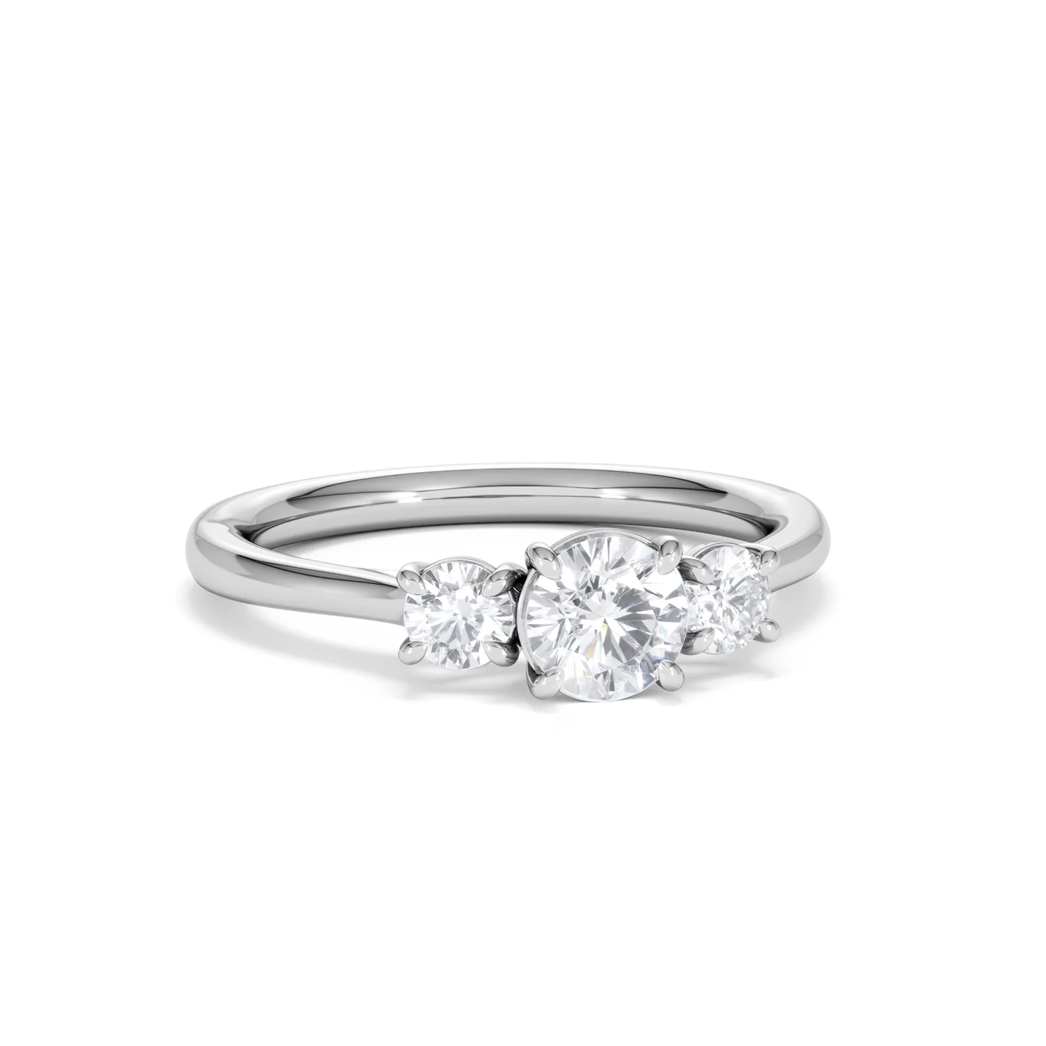 Evoke 3 Stone Round Cut Lab Diamond Ring 0.50ct in 925 Silver - Image 11