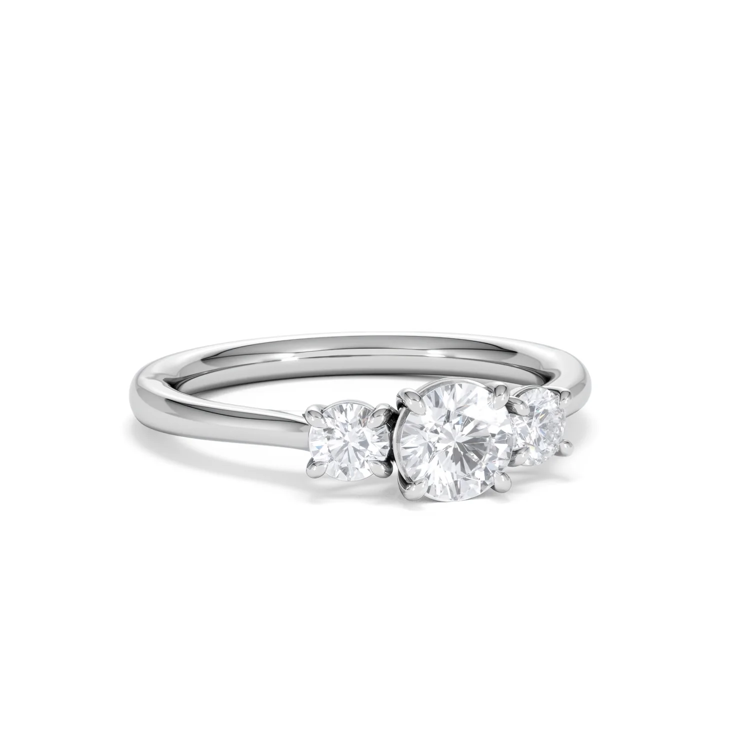 Evoke 3 Stone Round Cut Lab Diamond Ring 0.50ct in 925 Silver - Image 12