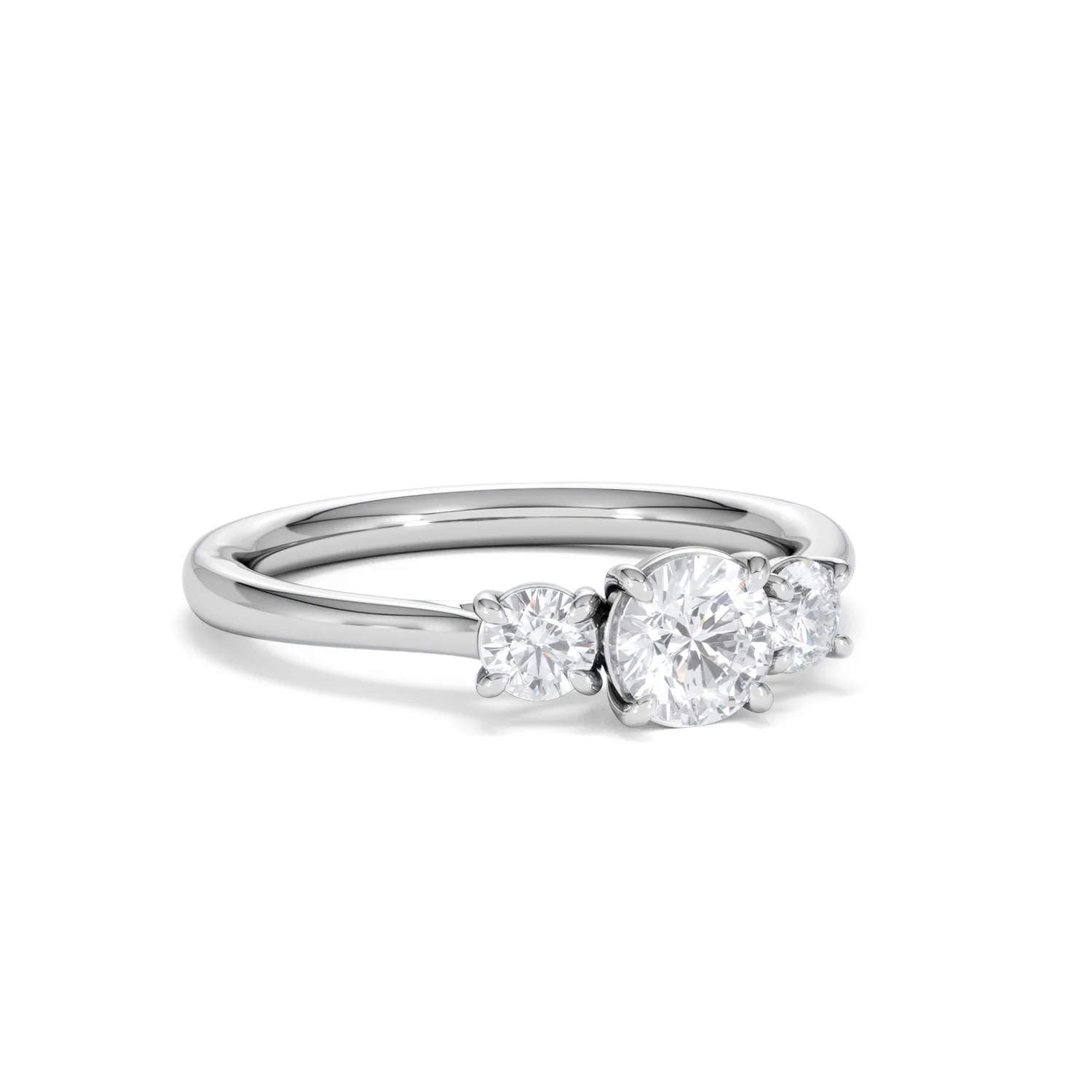 Evoke 3 Stone Round Cut Lab Diamond Ring 0.50ct in 925 Silver - Image 13