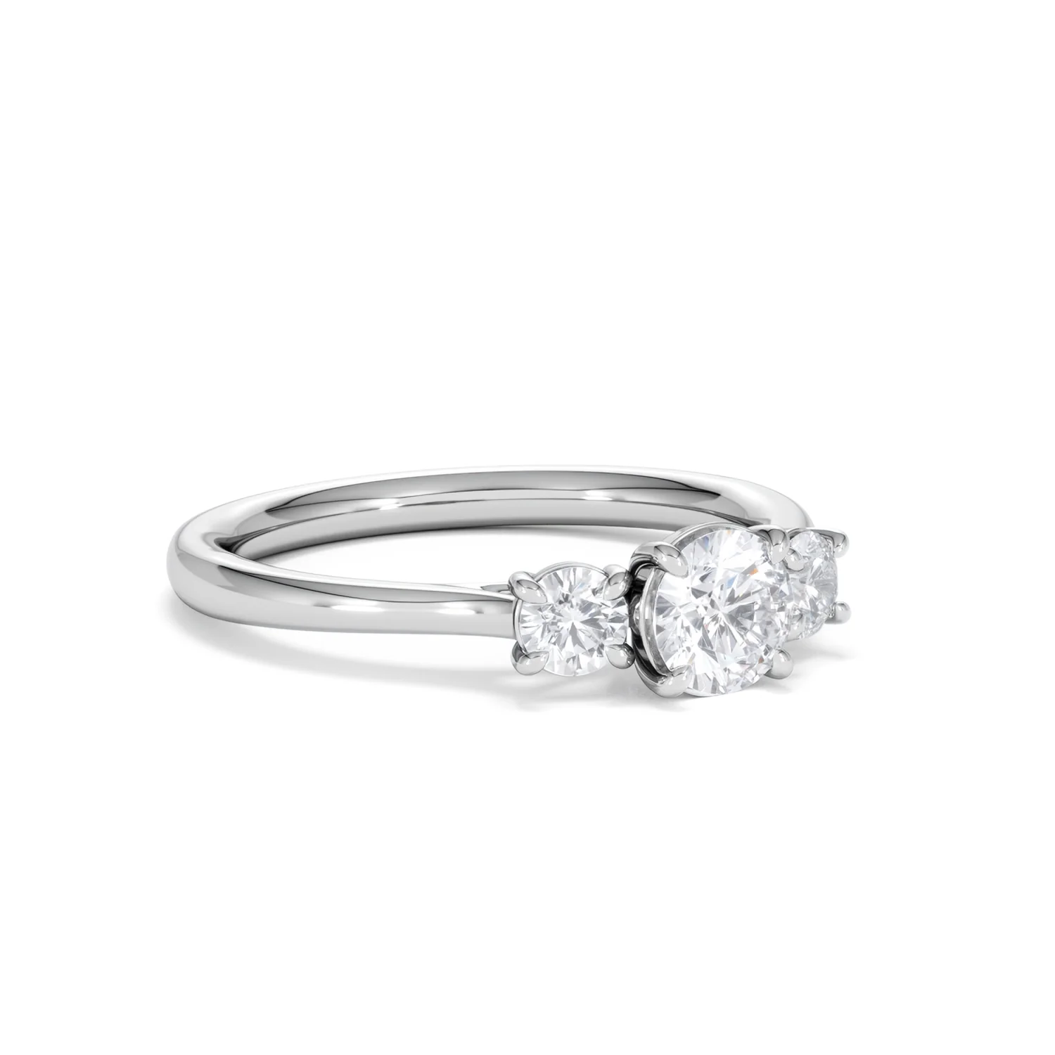 Evoke 3 Stone Round Cut Lab Diamond Ring 0.50ct in 925 Silver - Image 15