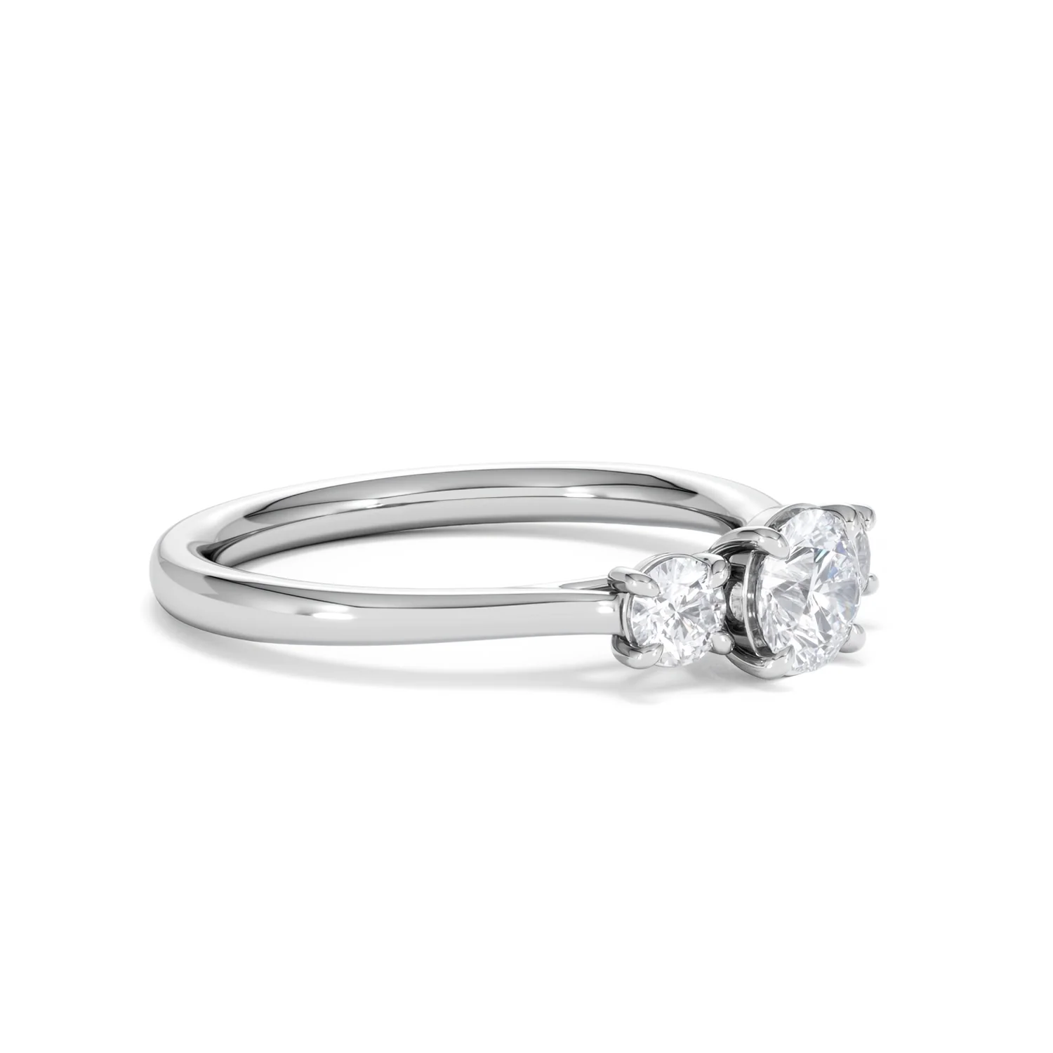 Evoke 3 Stone Round Cut Lab Diamond Ring 0.50ct in 925 Silver - Image 19