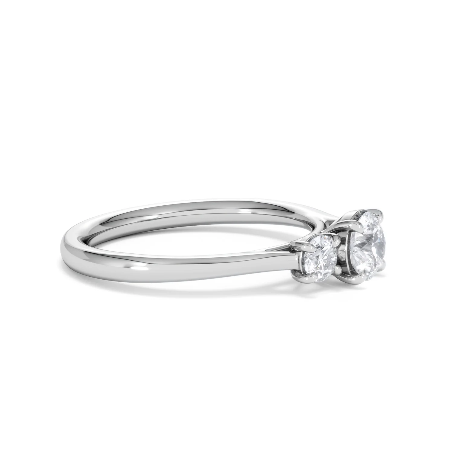 Evoke 3 Stone Round Cut Lab Diamond Ring 0.50ct in 925 Silver - Image 22
