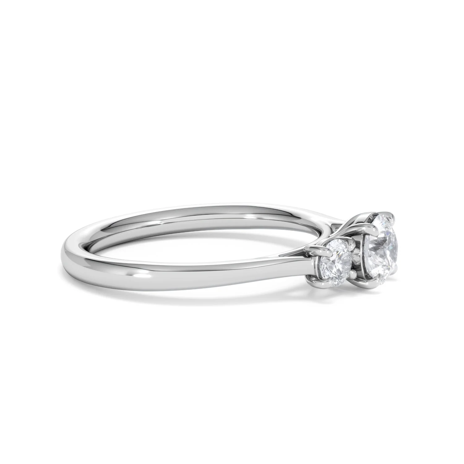 Evoke 3 Stone Round Cut Lab Diamond Ring 0.50ct in 925 Silver - Image 23