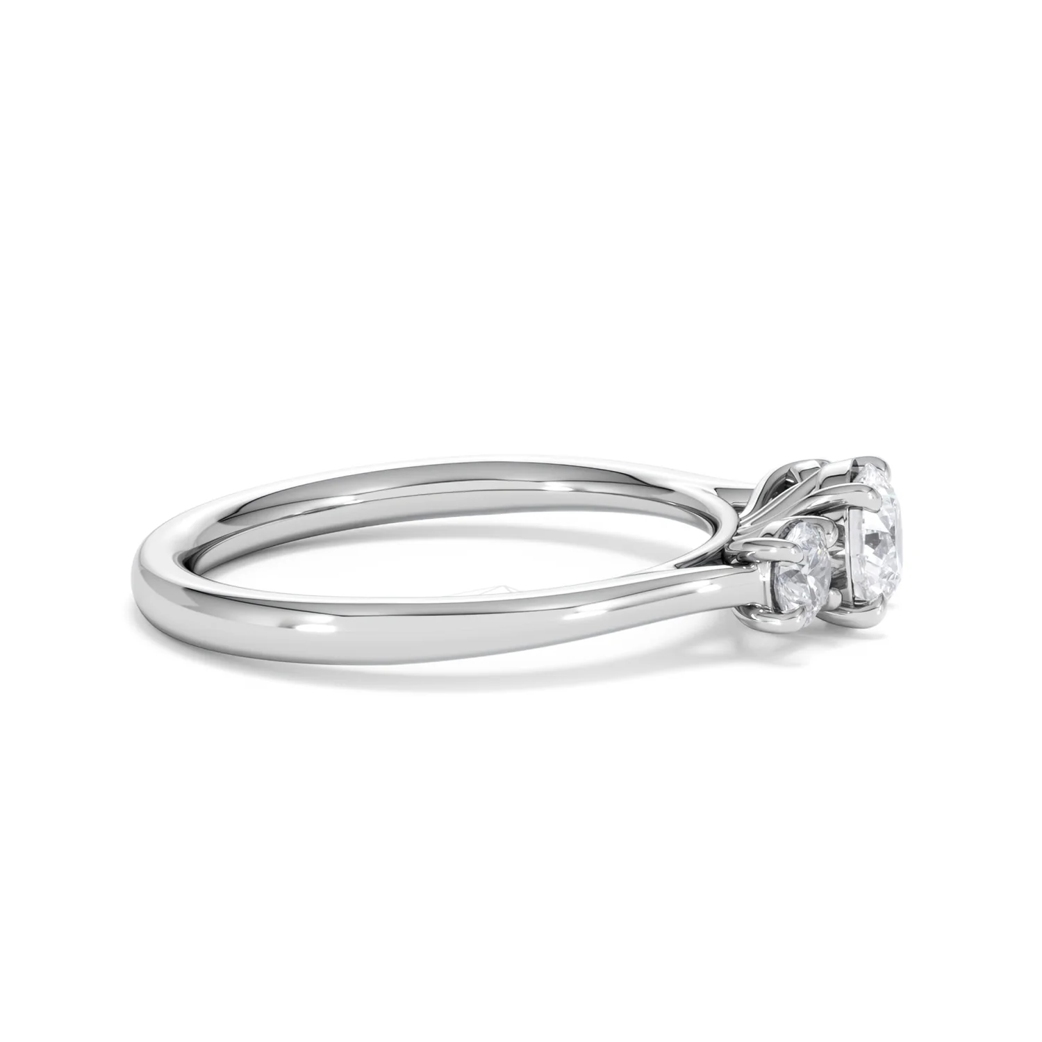 Evoke 3 Stone Round Cut Lab Diamond Ring 0.50ct in 925 Silver - Image 26