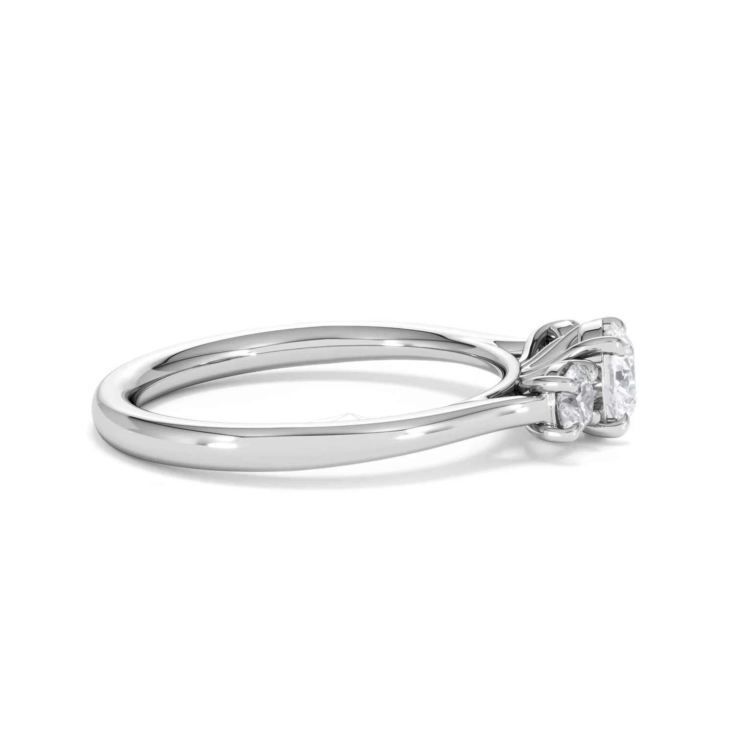 Evoke 3 Stone Round Cut Lab Diamond Ring 0.50ct in 925 Silver - Image 27