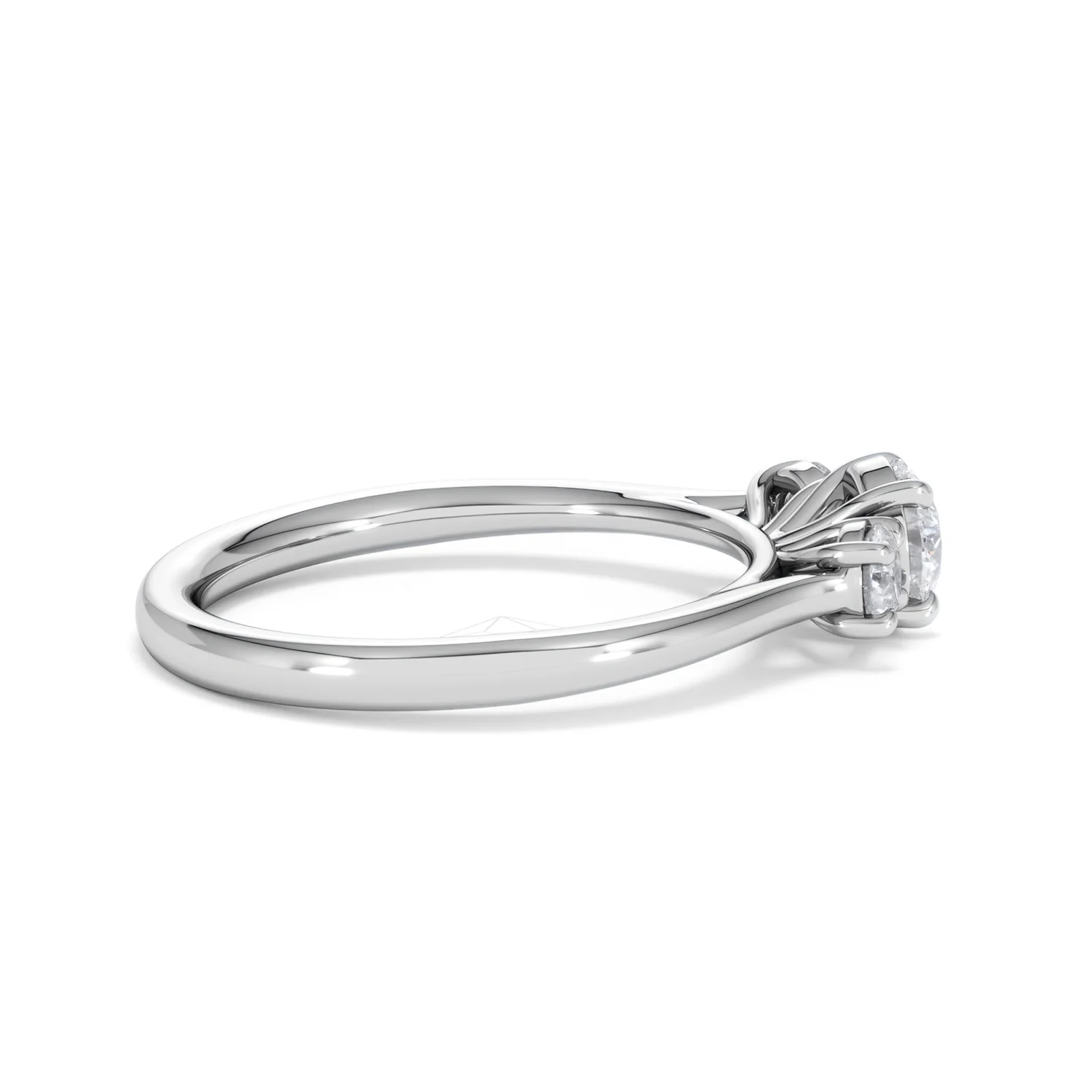 Evoke 3 Stone Round Cut Lab Diamond Ring 0.50ct in 925 Silver - Image 30