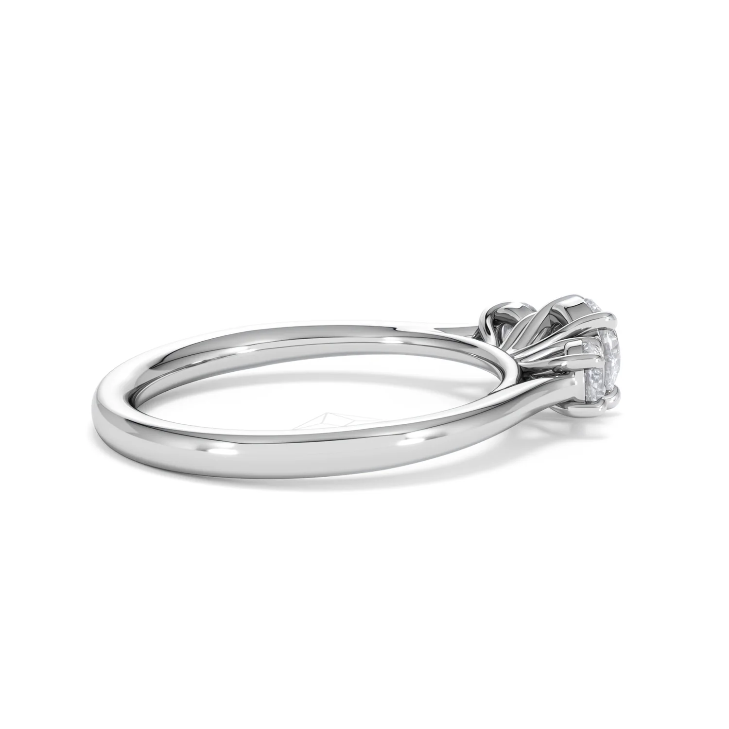 Evoke 3 Stone Round Cut Lab Diamond Ring 0.50ct in 925 Silver - Image 32