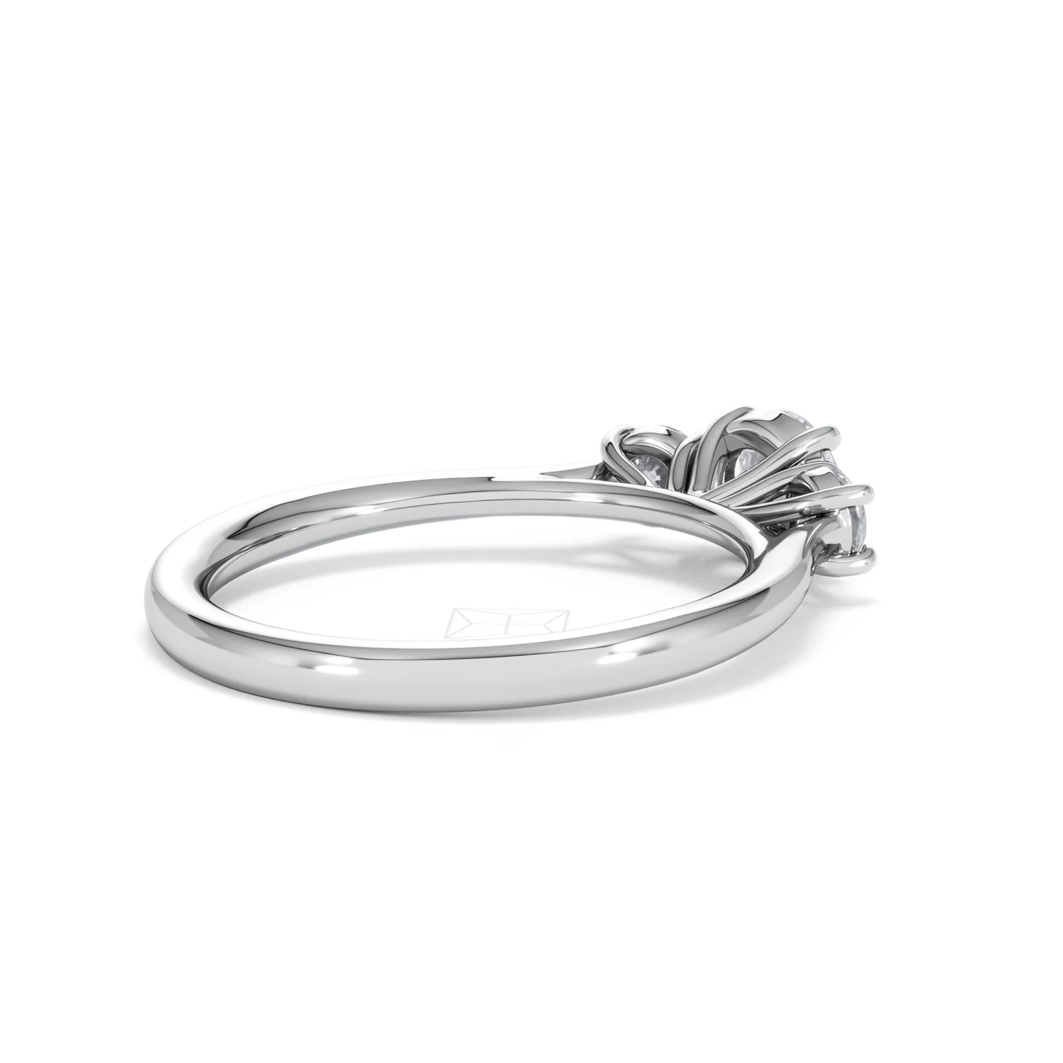 Evoke 3 Stone Round Cut Lab Diamond Ring 0.50ct in 925 Silver - Image 37