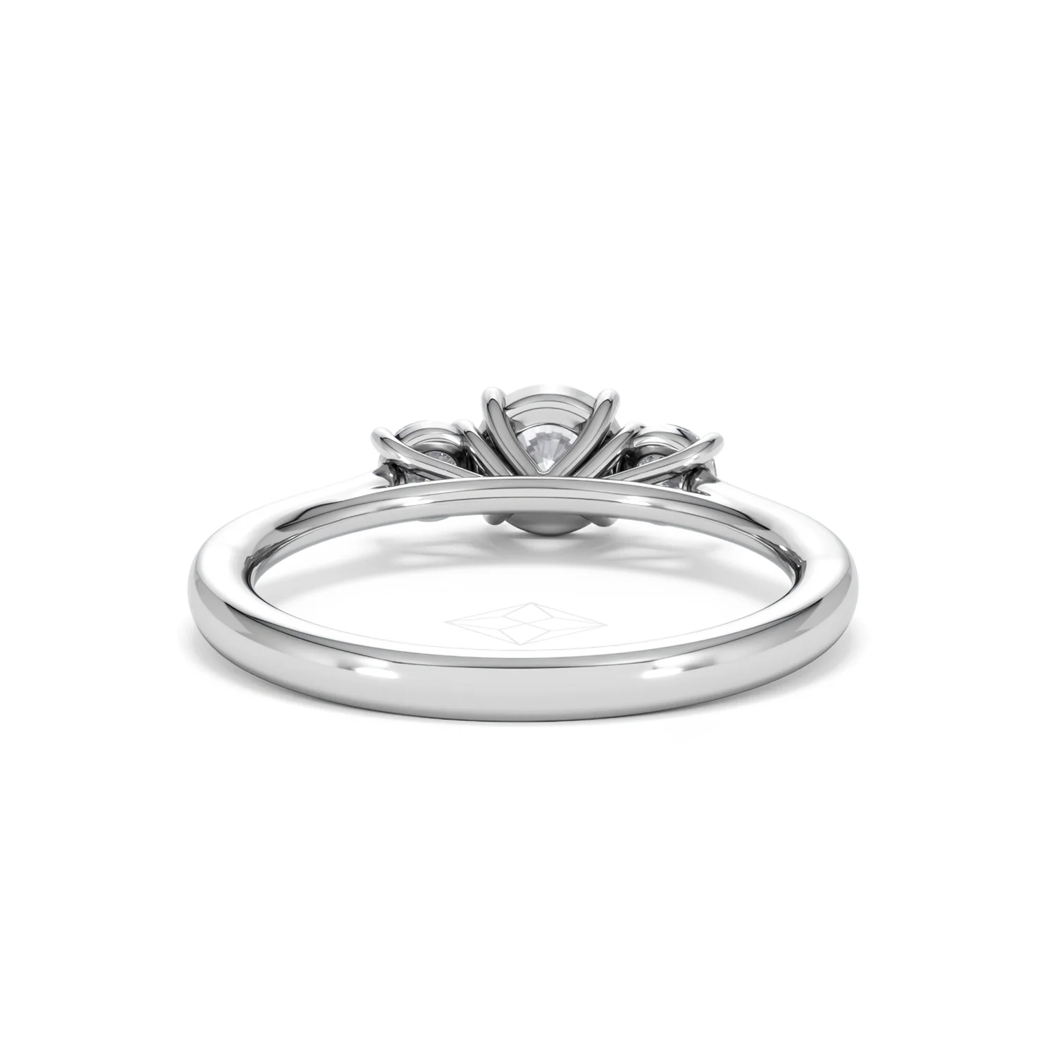 Evoke 3 Stone Round Cut Lab Diamond Ring 0.50ct in 925 Silver - Image 47