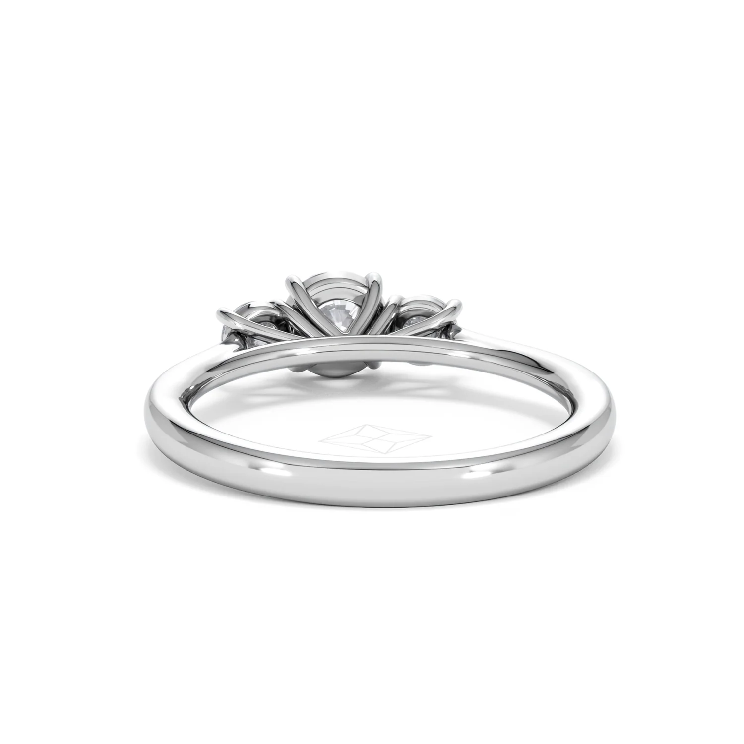Evoke 3 Stone Round Cut Lab Diamond Ring 0.50ct in 925 Silver - Image 50