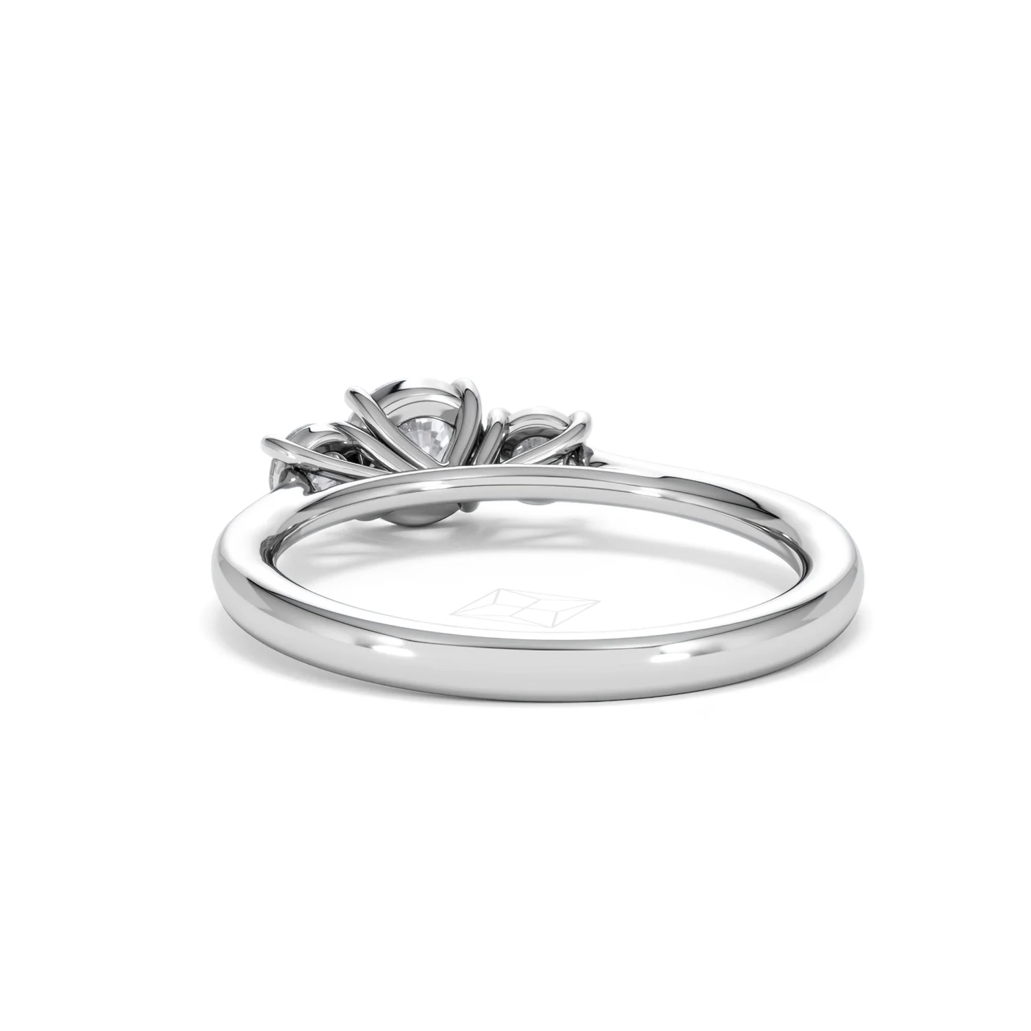 Evoke 3 Stone Round Cut Lab Diamond Ring 0.50ct in 925 Silver - Image 52
